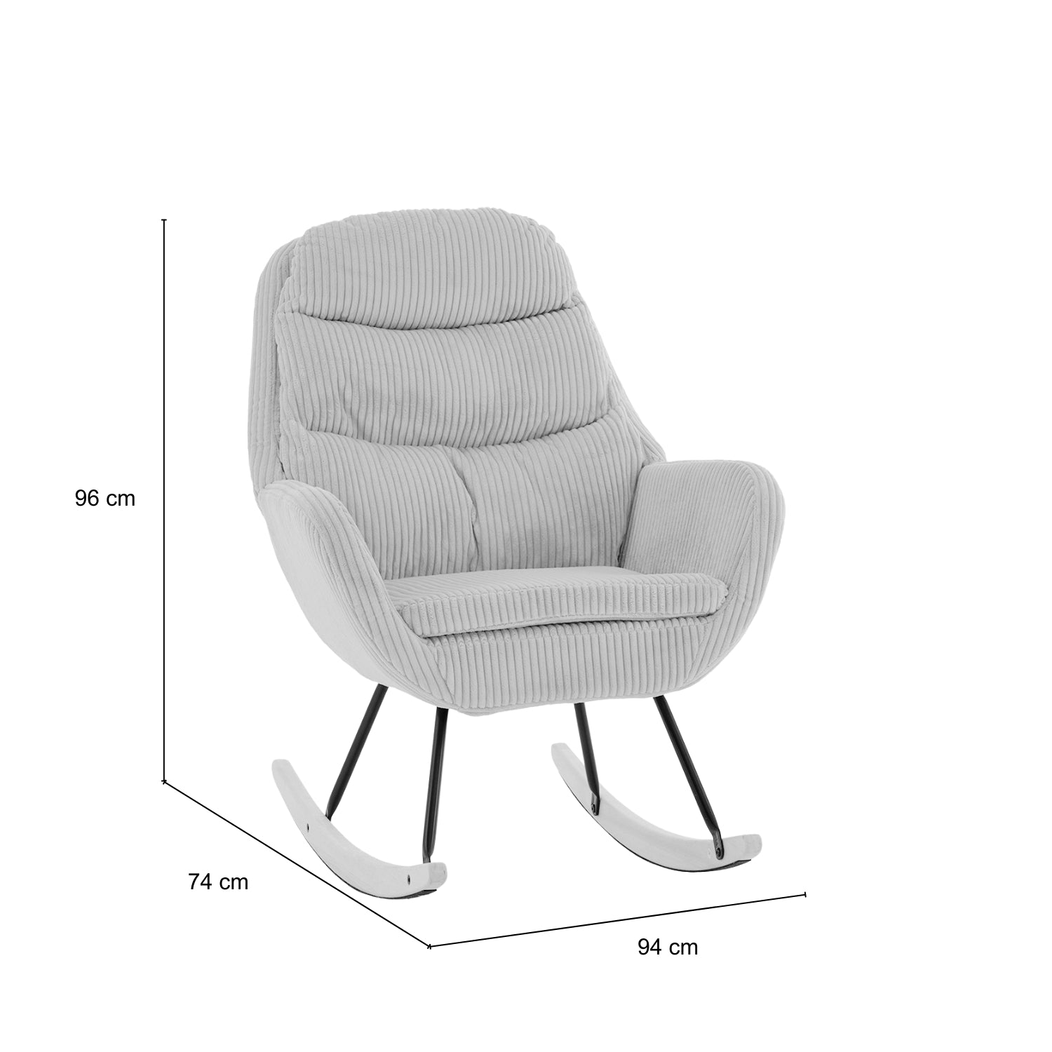 Mecedora  Nala Velvet Ceniza 74X94X96