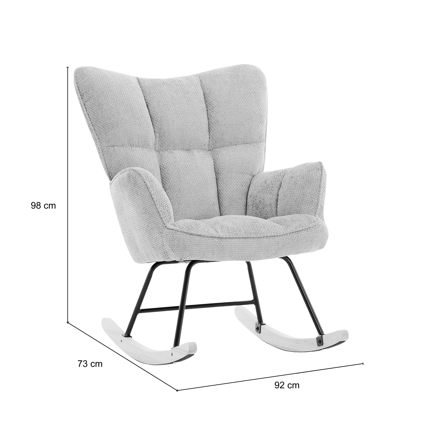 Mecedora  Alan Velvet Caqui 73X92X98