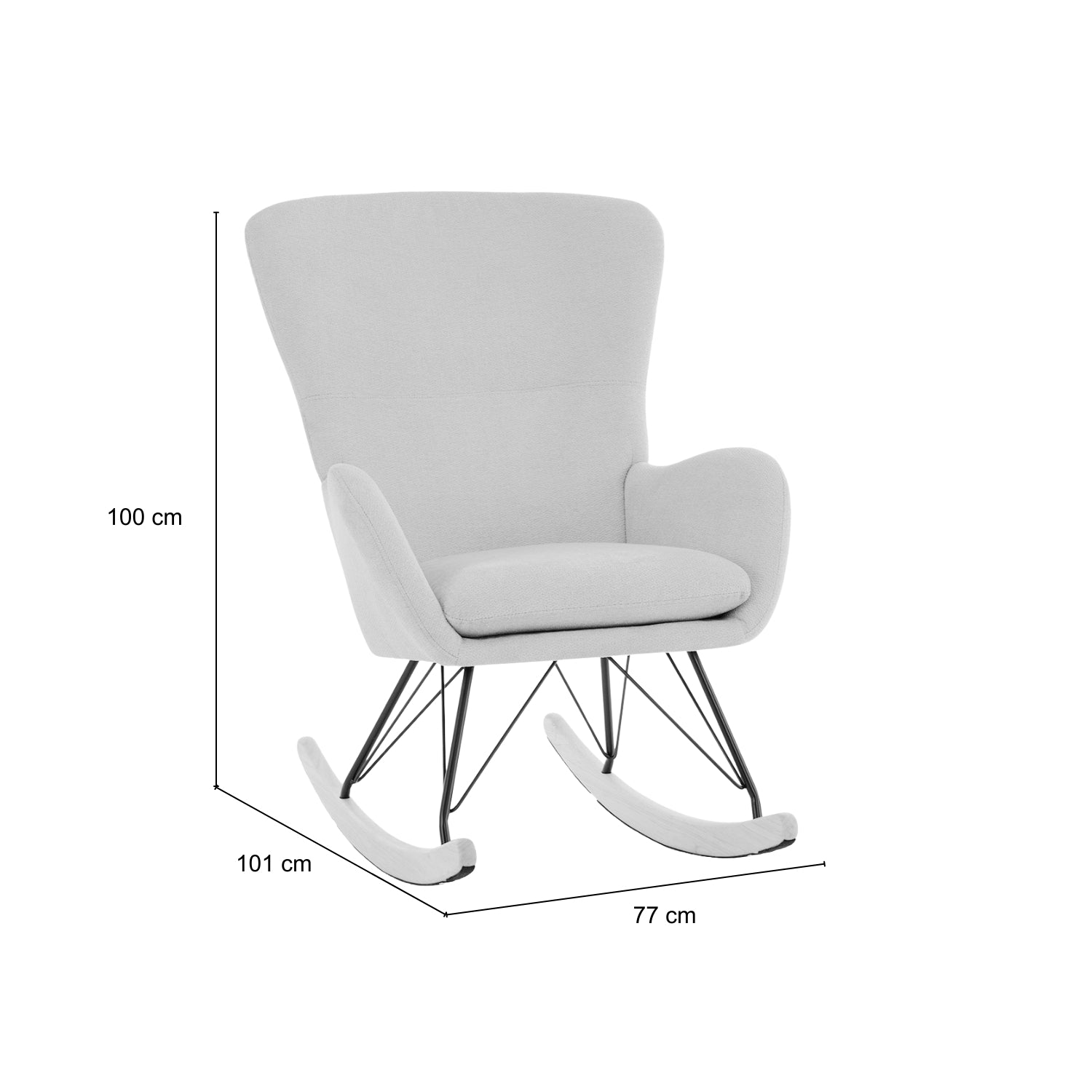 Mecedora  Dina Velvet Gris 77X10X100