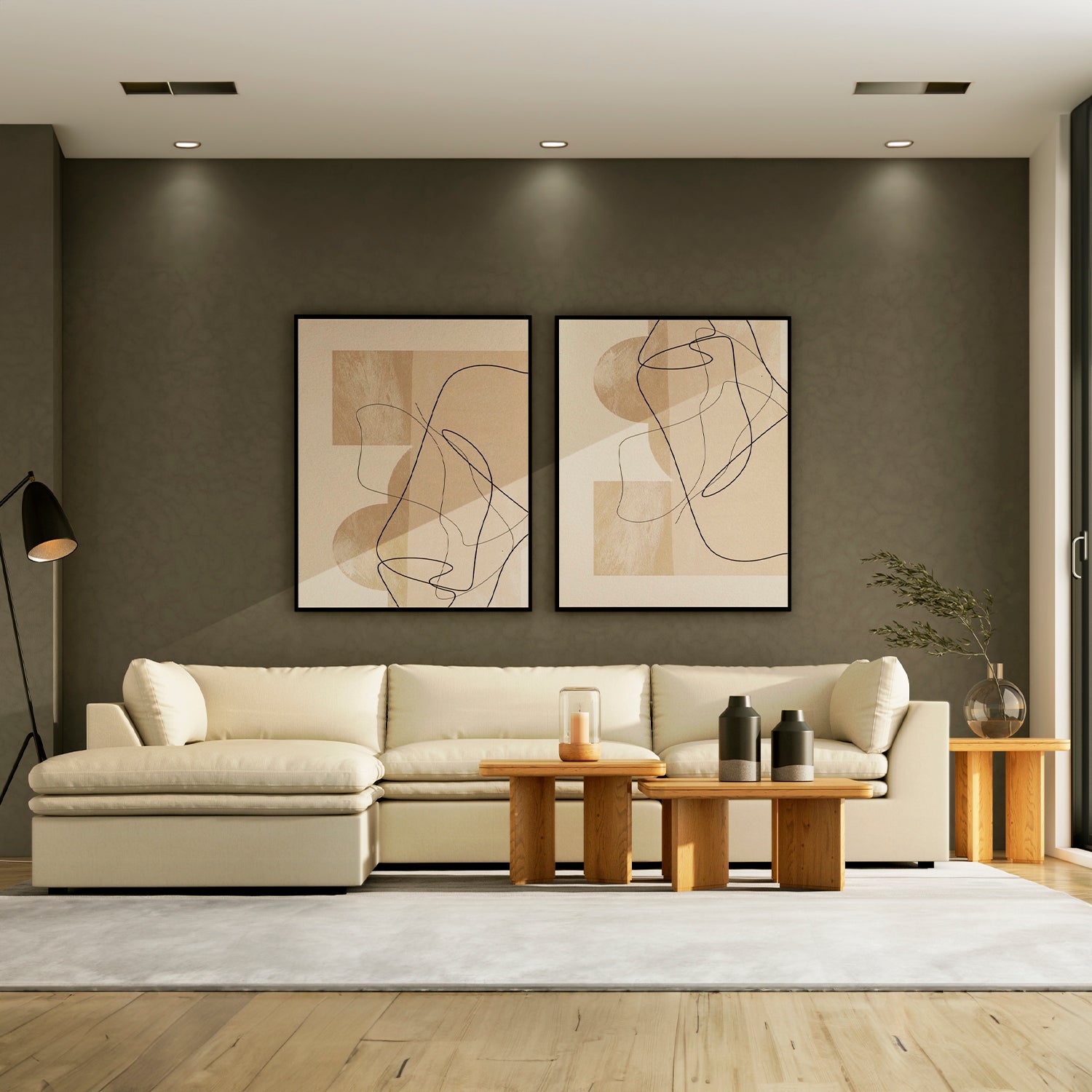 Sala Funcional Vicka Velvet Serena Crema