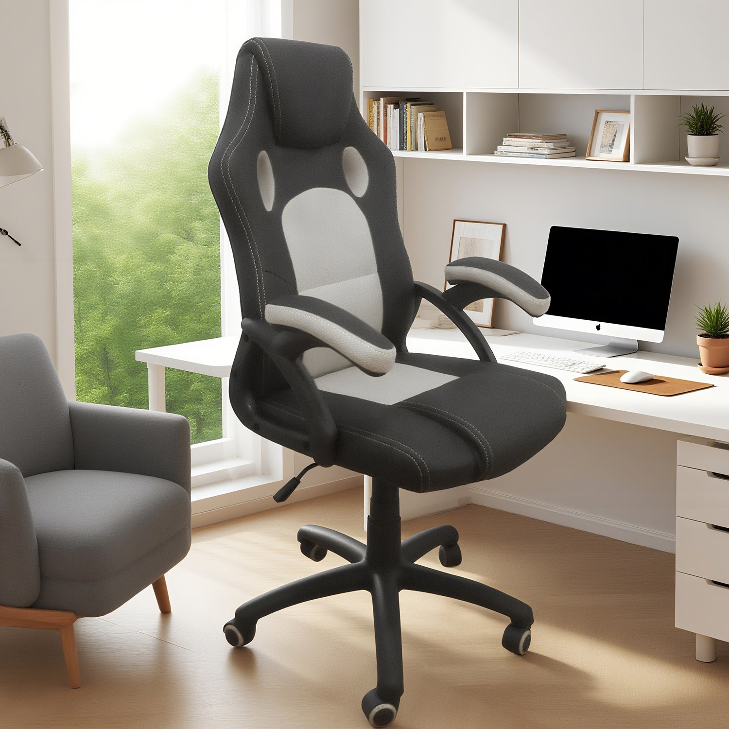 Silla Oficina  Lenox Negro,Gris 63X65X115