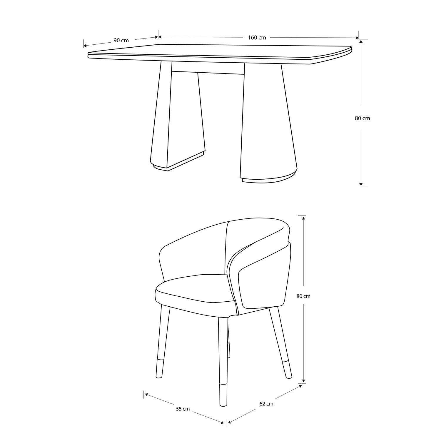 Comedor 6 Puestos Milan Lino York Home, Natural