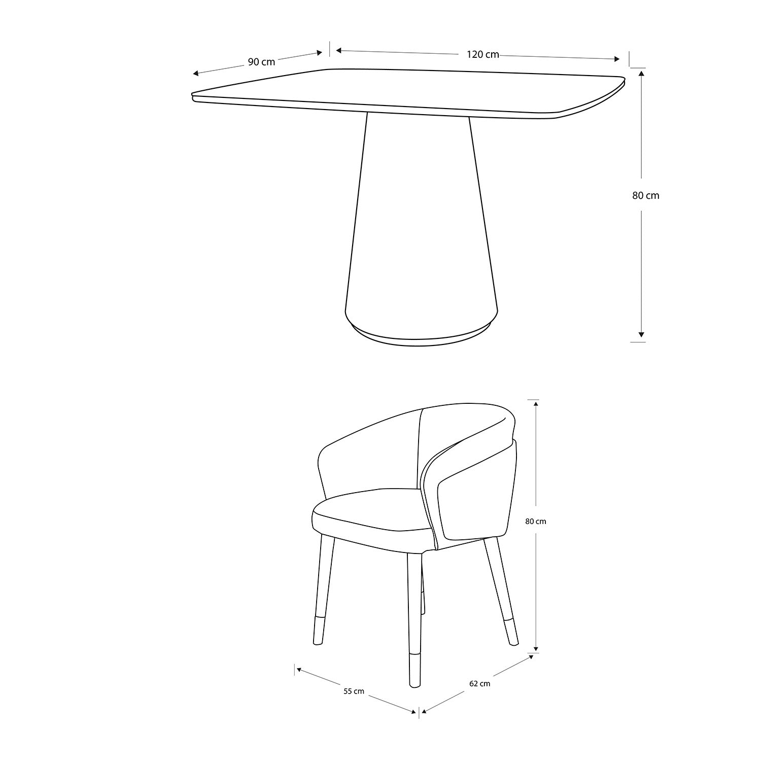 Comedor 4 Puestos Milan Lino York Home Beige, Natural