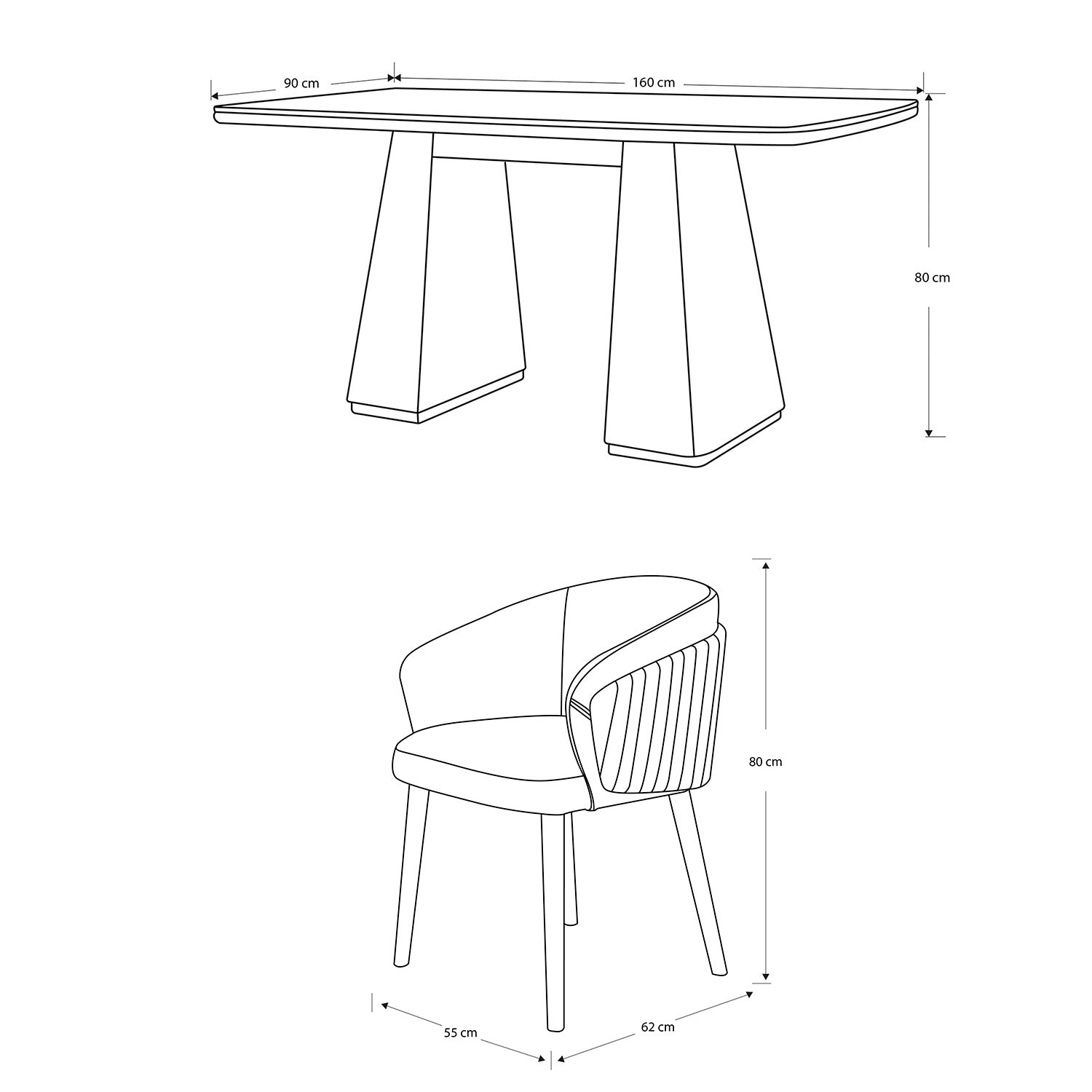 Comedor 6 Puestos Damasco Eurolino Blanco, Champaña