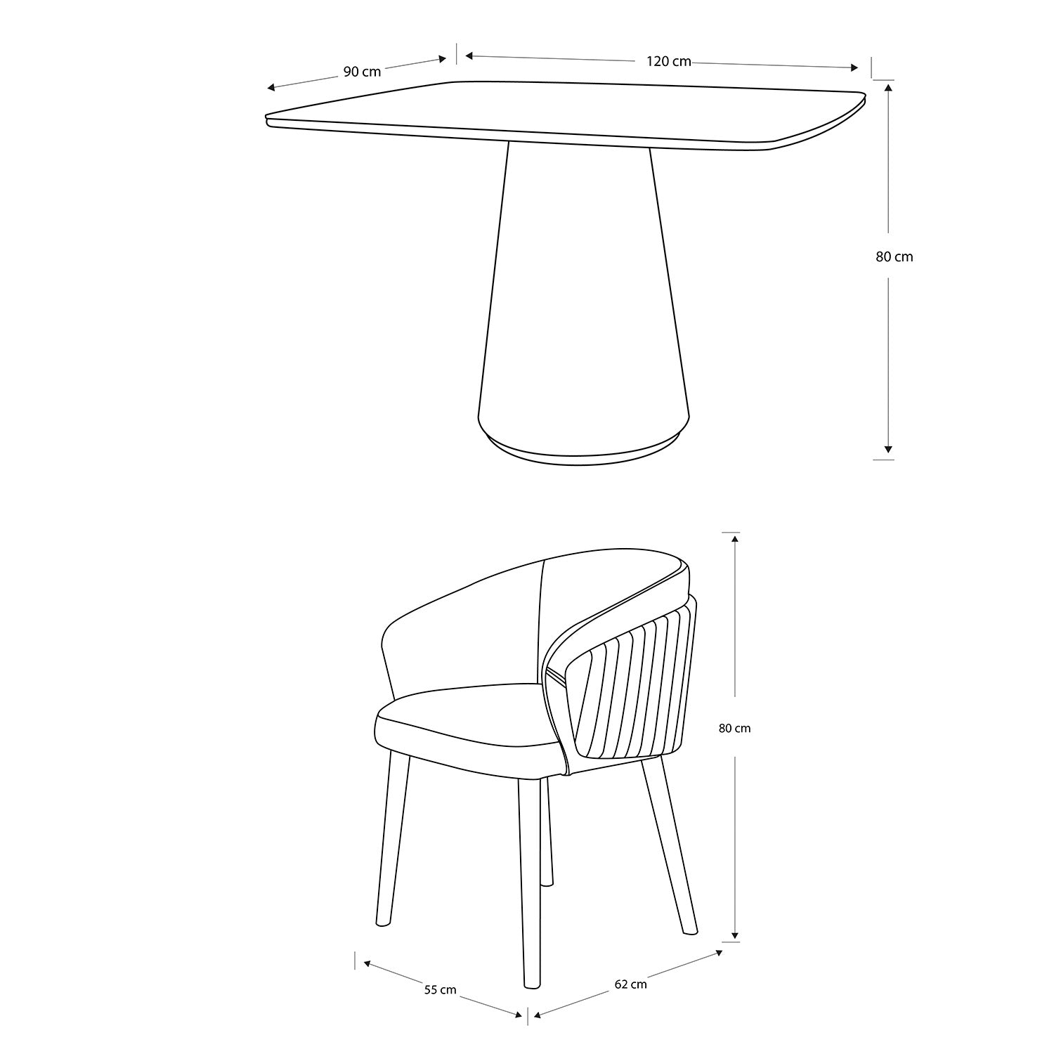 Comedor 4 Puestos Damasco Eurolino Blanco, Champaña