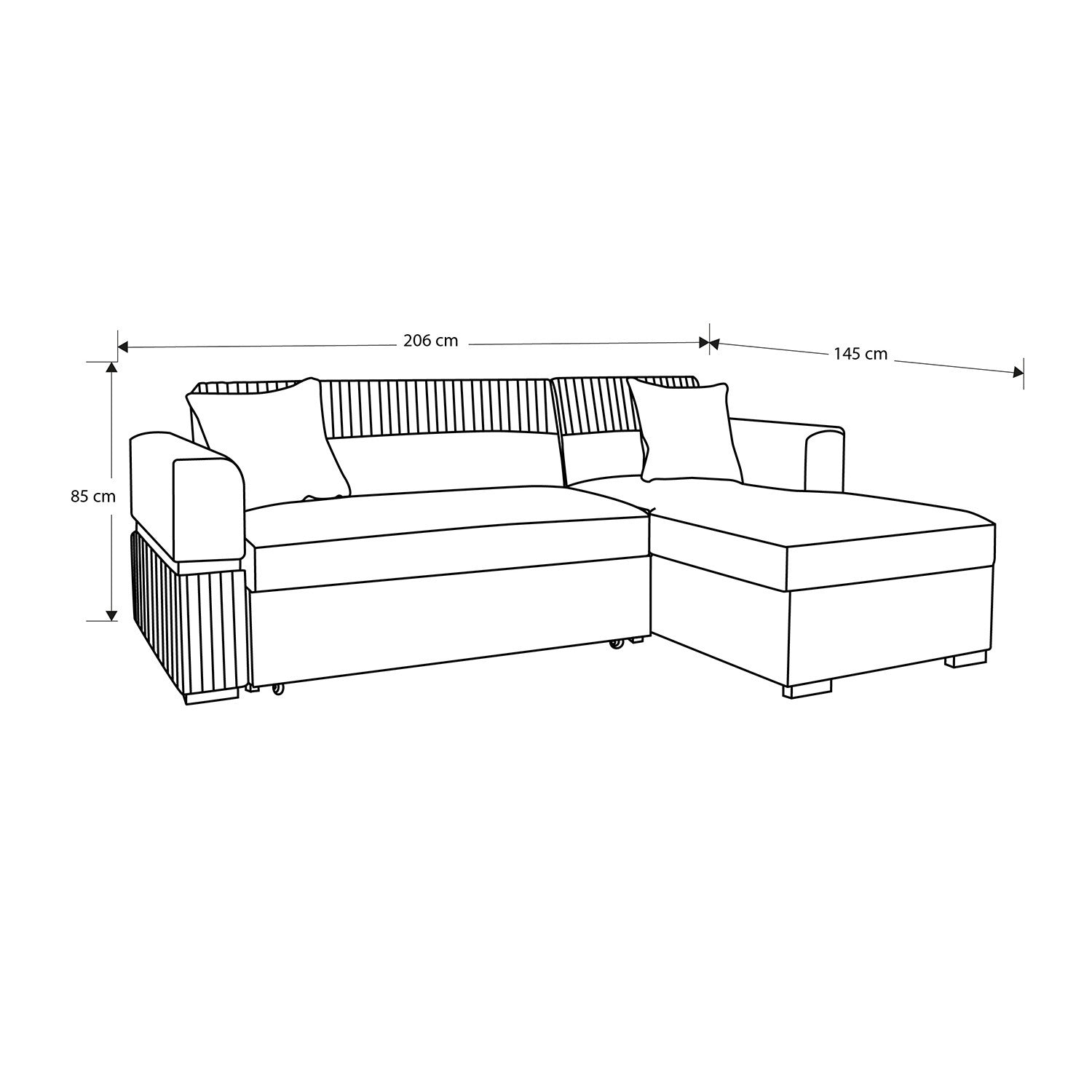 Sala Cama Dhara Eurolino Blanco Puro, Champaña Lado Der Brazo Desmontable