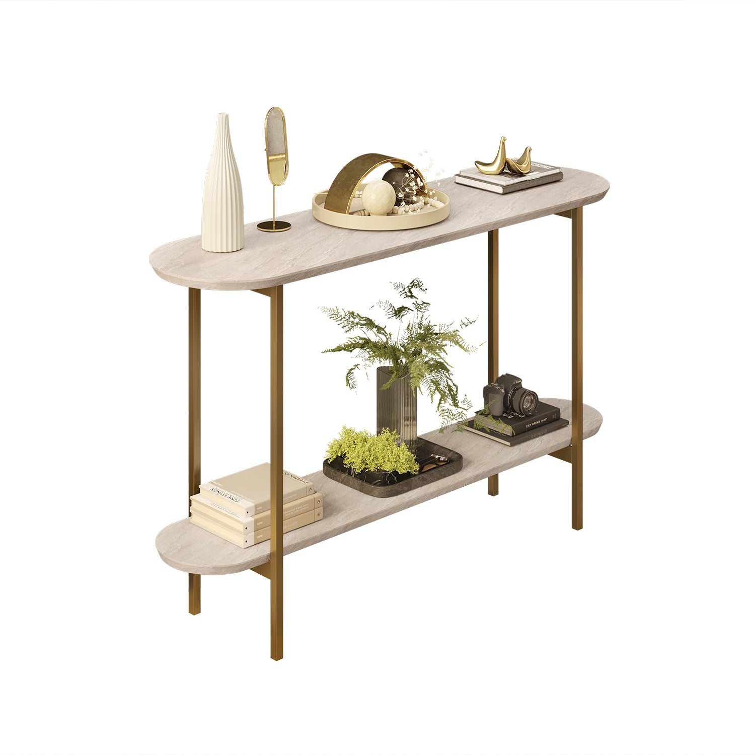 Consola Charlot 136X83 Gris, Marmolado