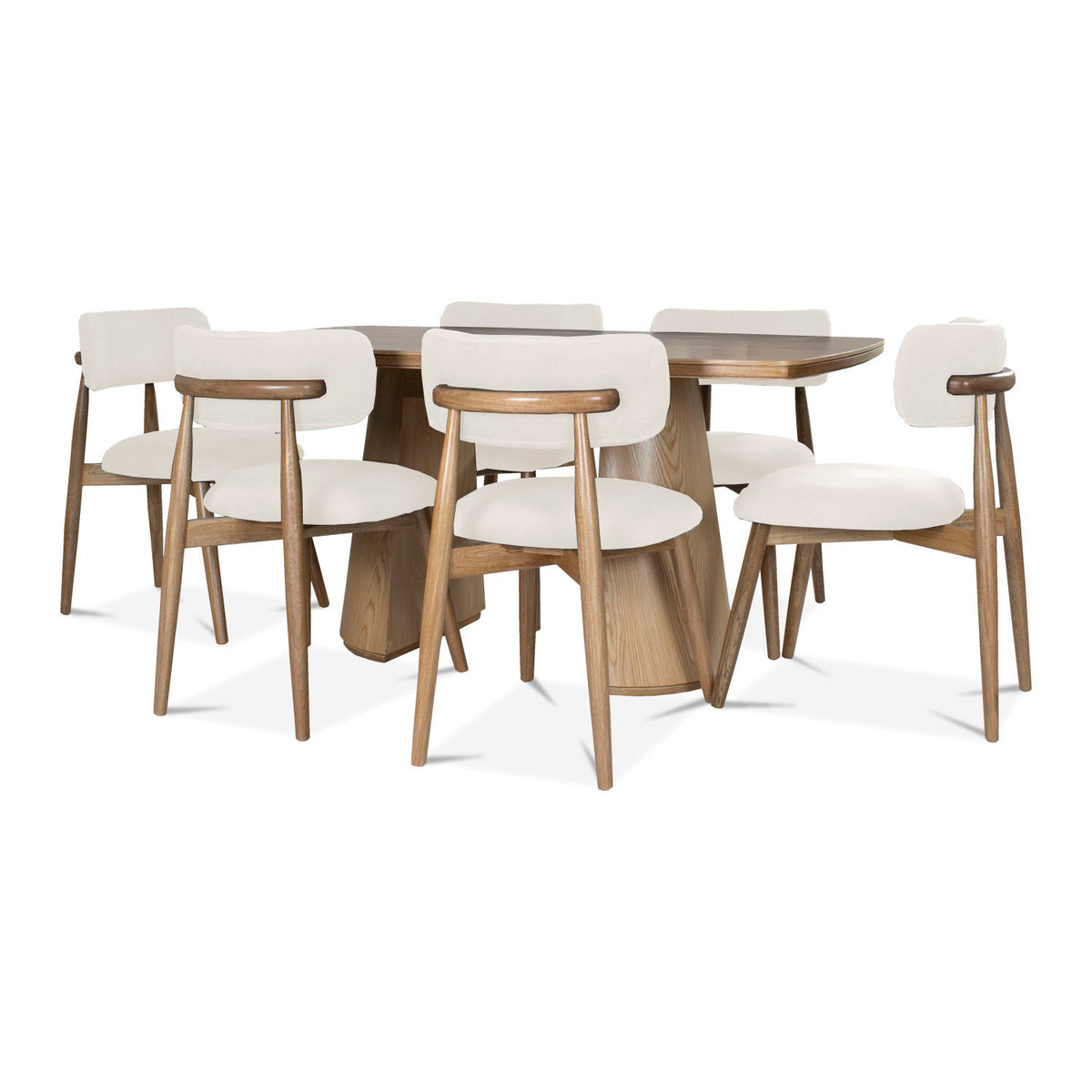 Comedor 6 Puestos Ankara Lino York Home, Natural