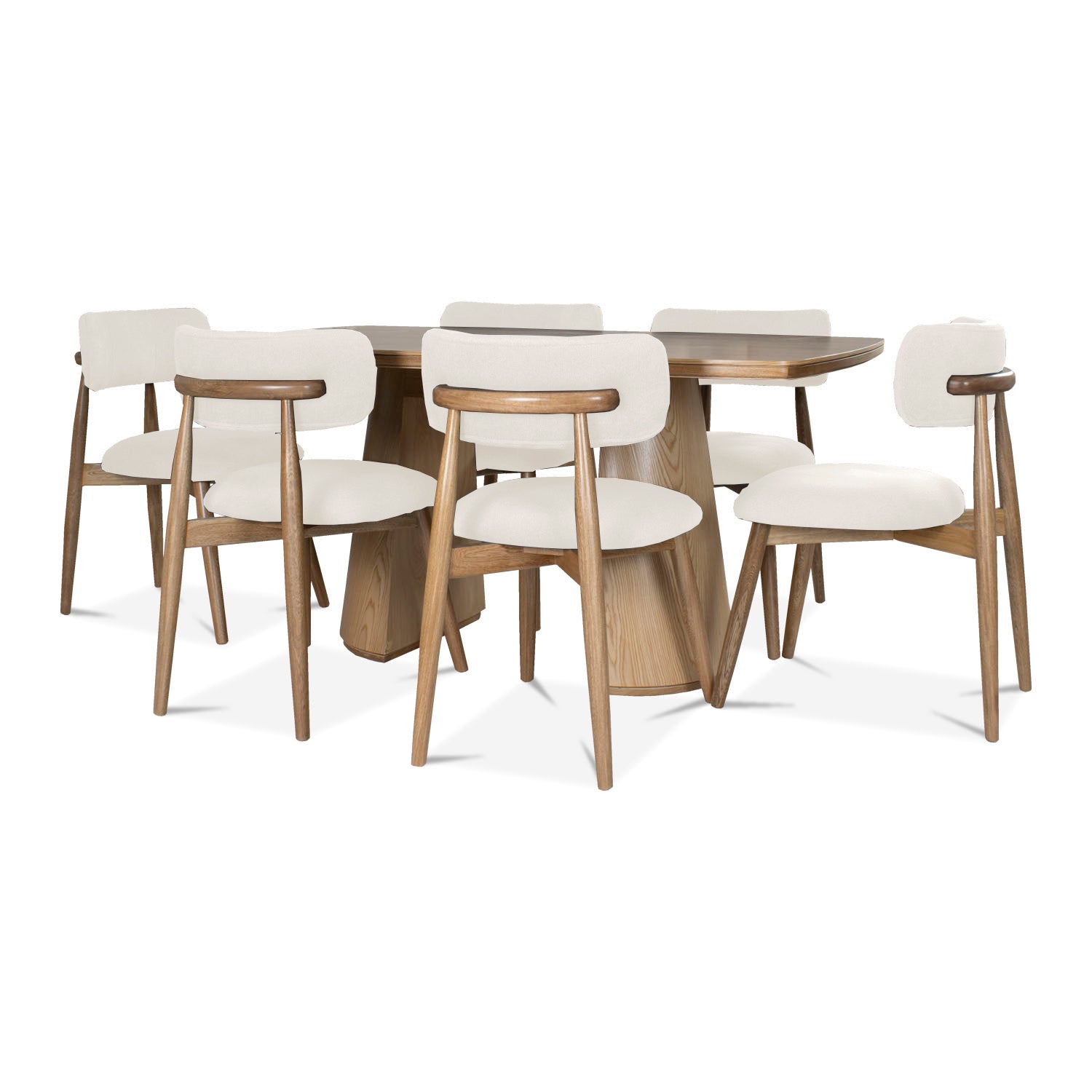 Comedor 6 Puestos Ankara Lino York Home, Natural