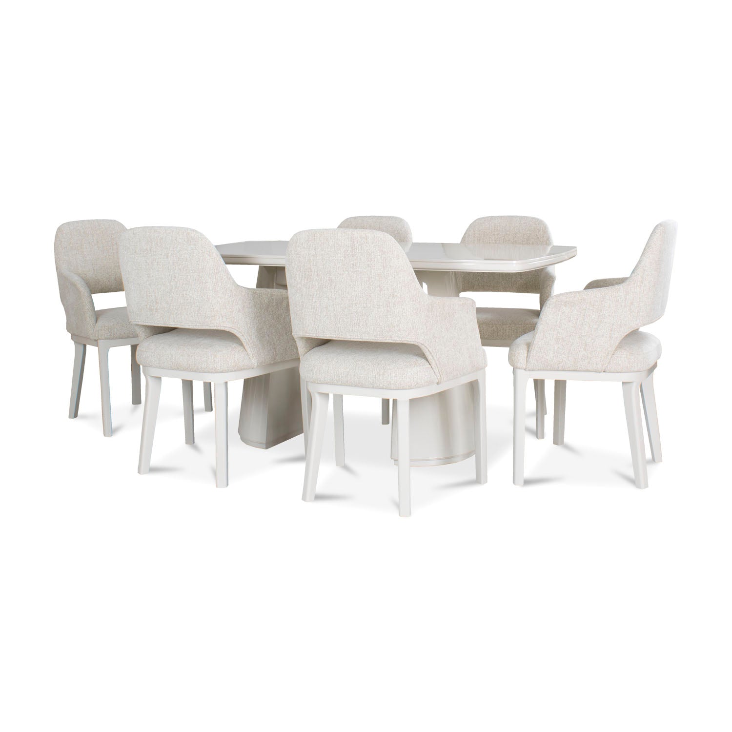 Comedor 6 Puestos Nebraska Diversa Arena, Off White