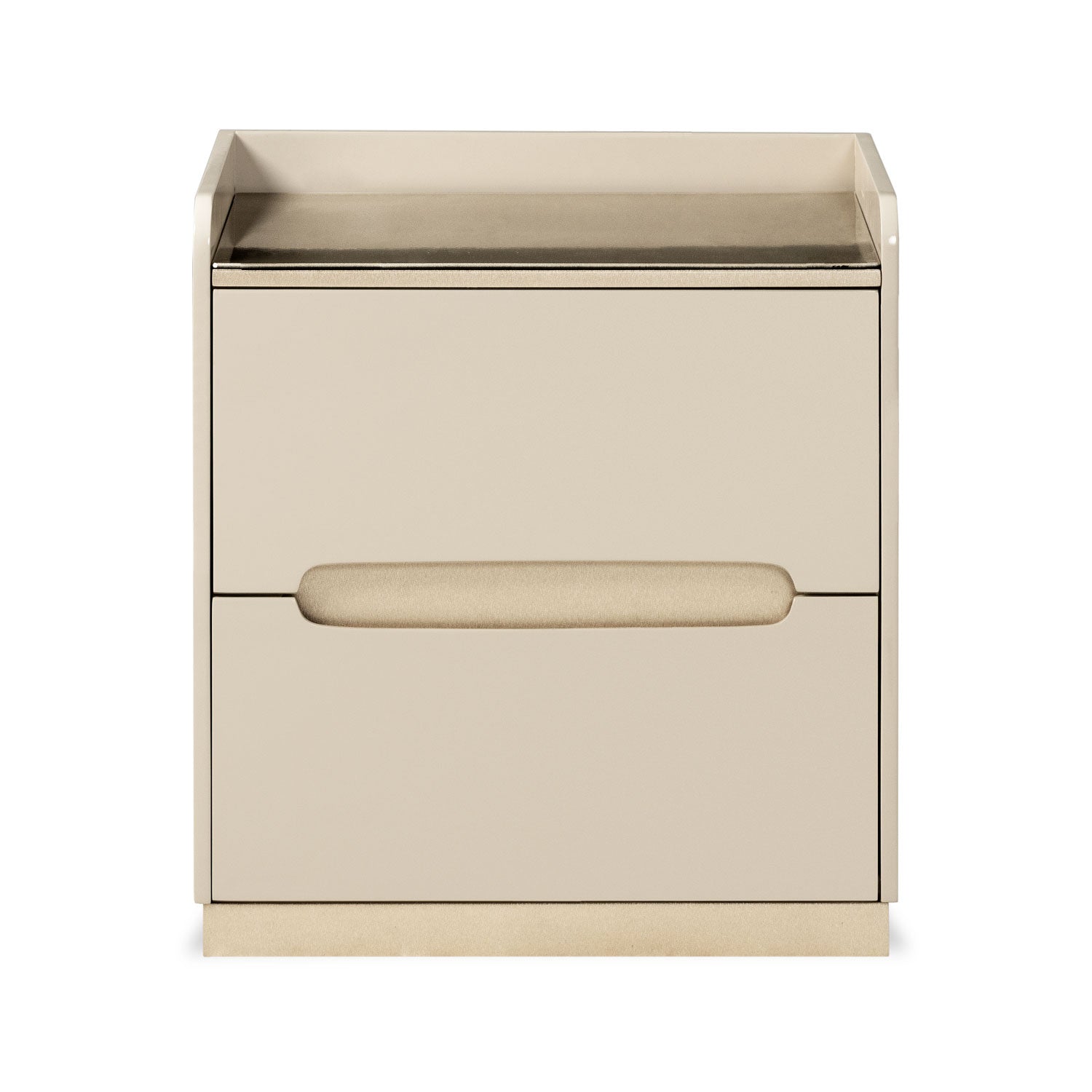 Mesa de Noche Bilbao Greige, Champaña Ultraglass