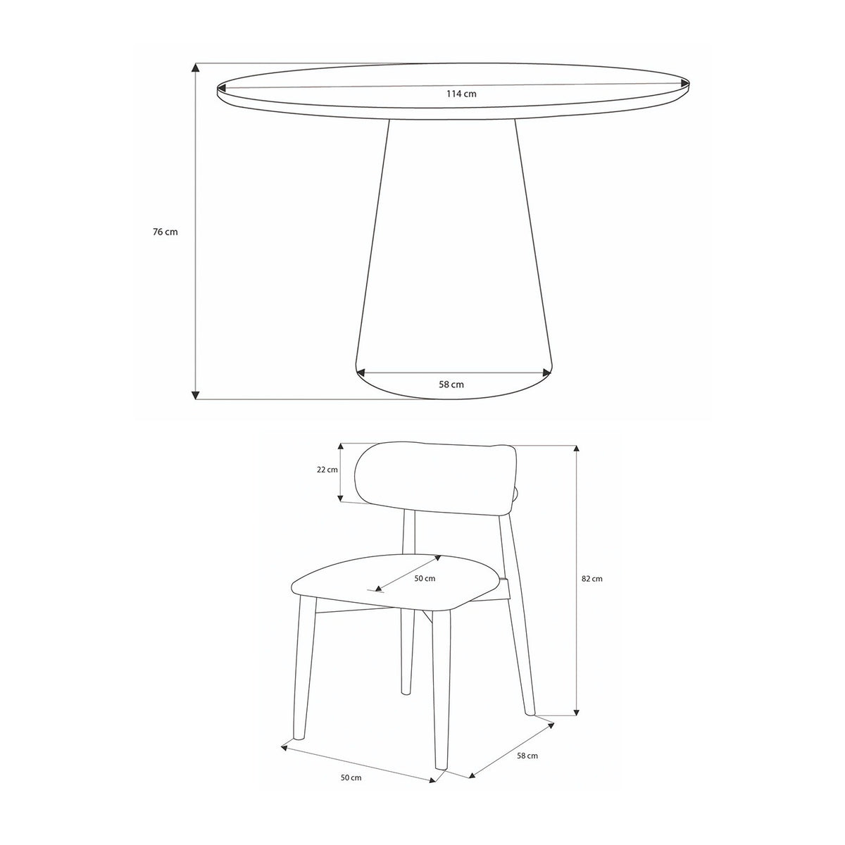Comedor 4 Puestos Ankara Velvet Primada Plomo, Natural
