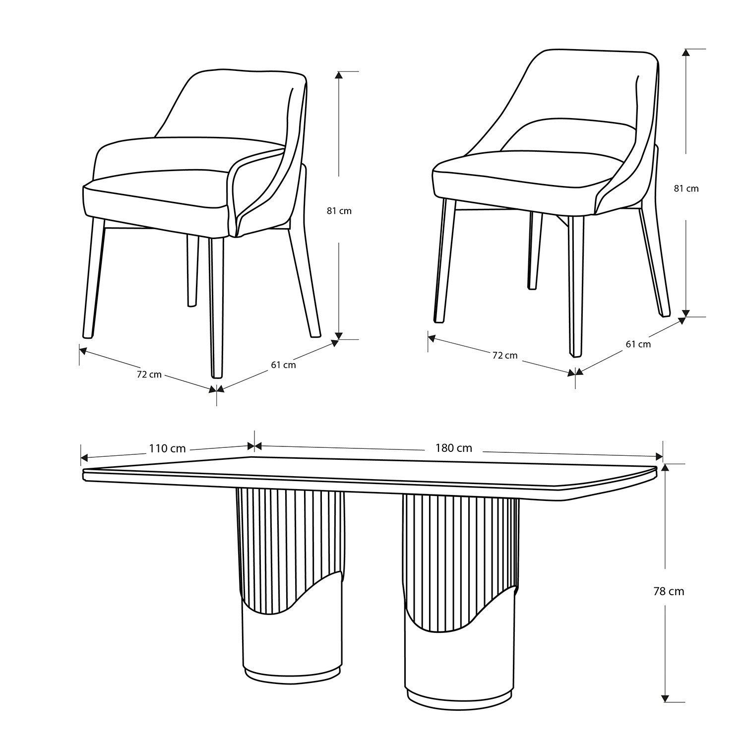 Comedor 6 Puestos Kanon Lino Touch Almendra, Eurolino Blanco, Champaña