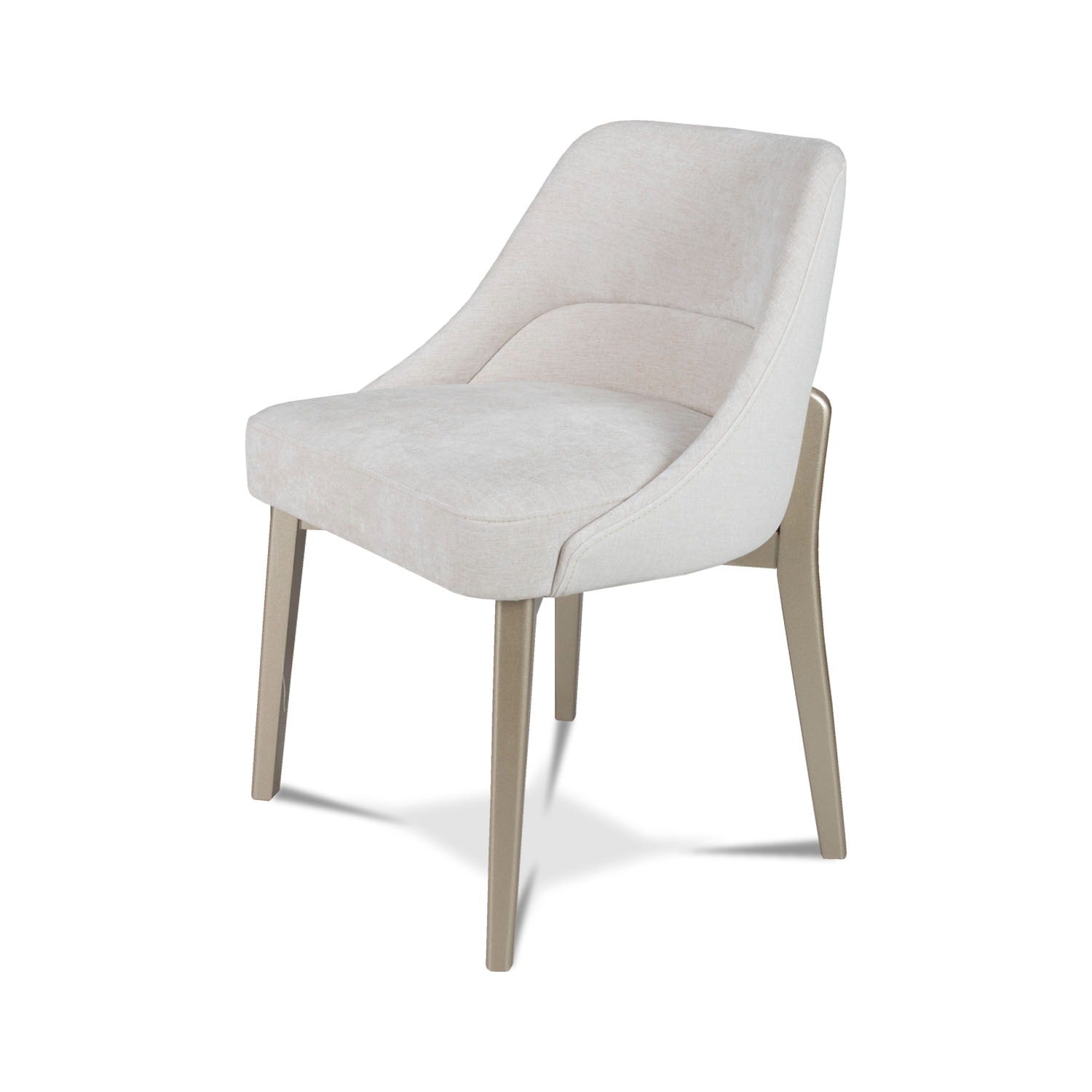 Comedor 6 Puestos Kanon Lino Touch Almendra, Eurolino Blanco, Champaña