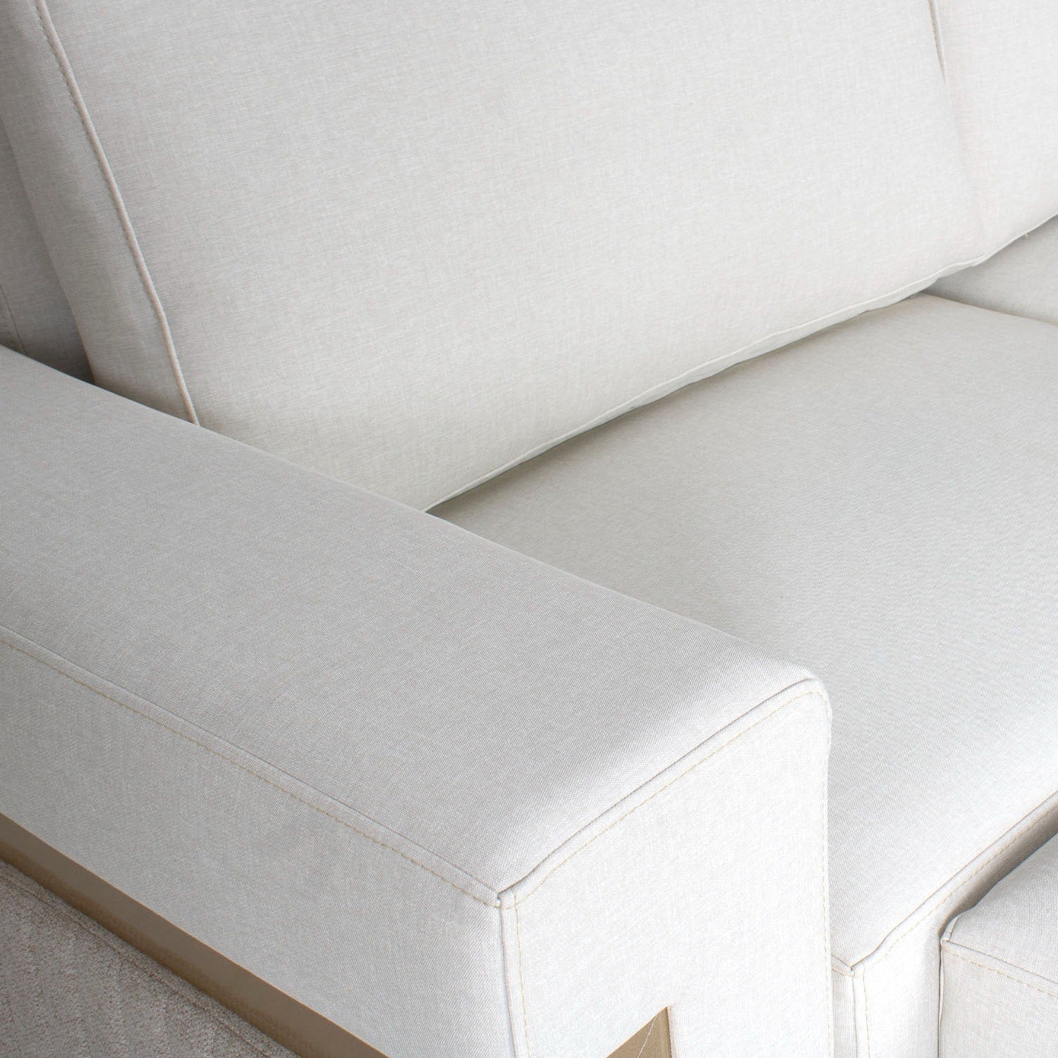 Sofá Cama Dante Eurolino Blanco Puro, Champaña 167 Cm Brazo Desmontable