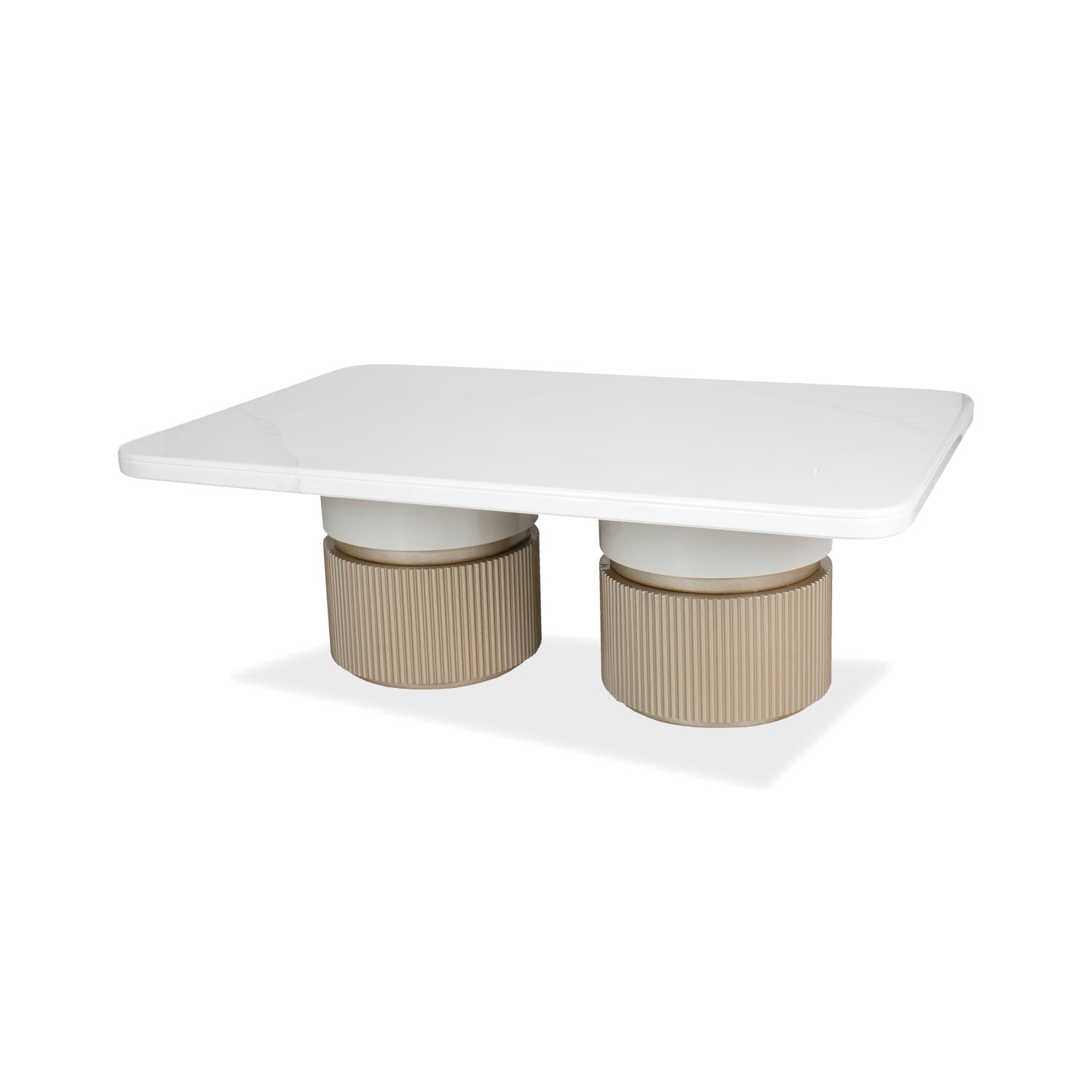 Mesa De Centro Toscana Marmolizada, Champaña