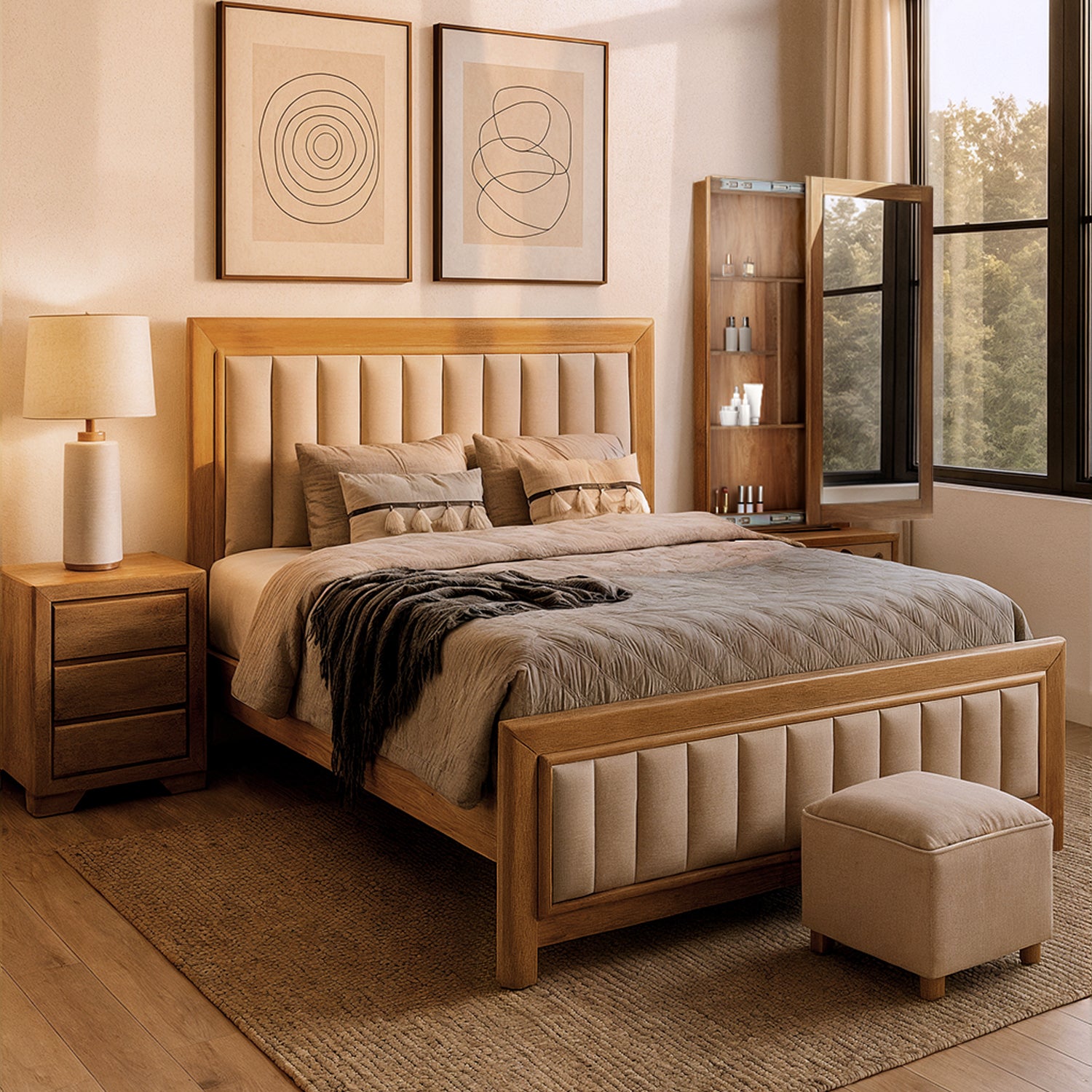 Alcoba Doble Marbella Eurolino Marfil, Natural