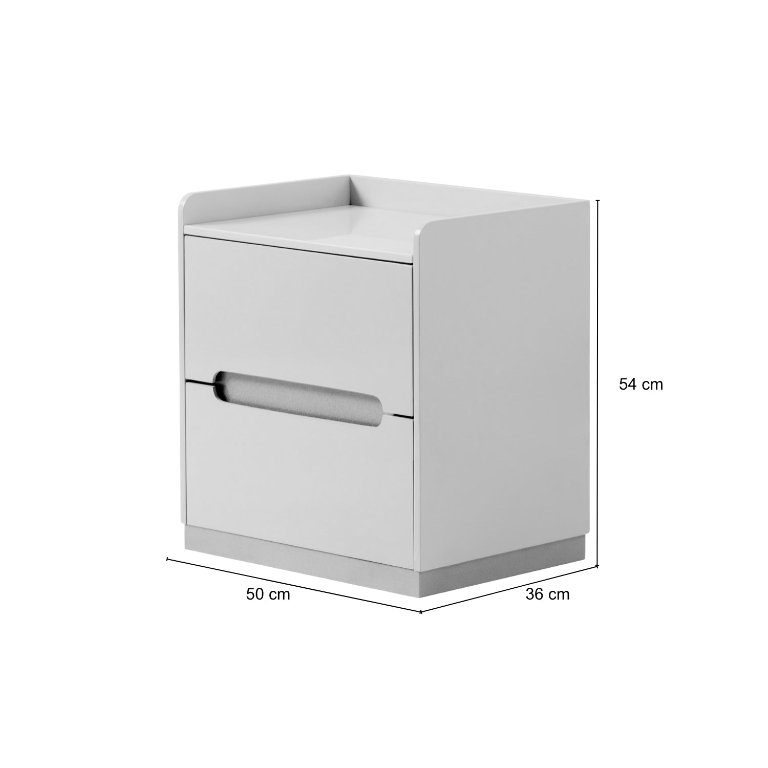 Mesa de Noche Bilbao Greige, Champaña Ultraglass