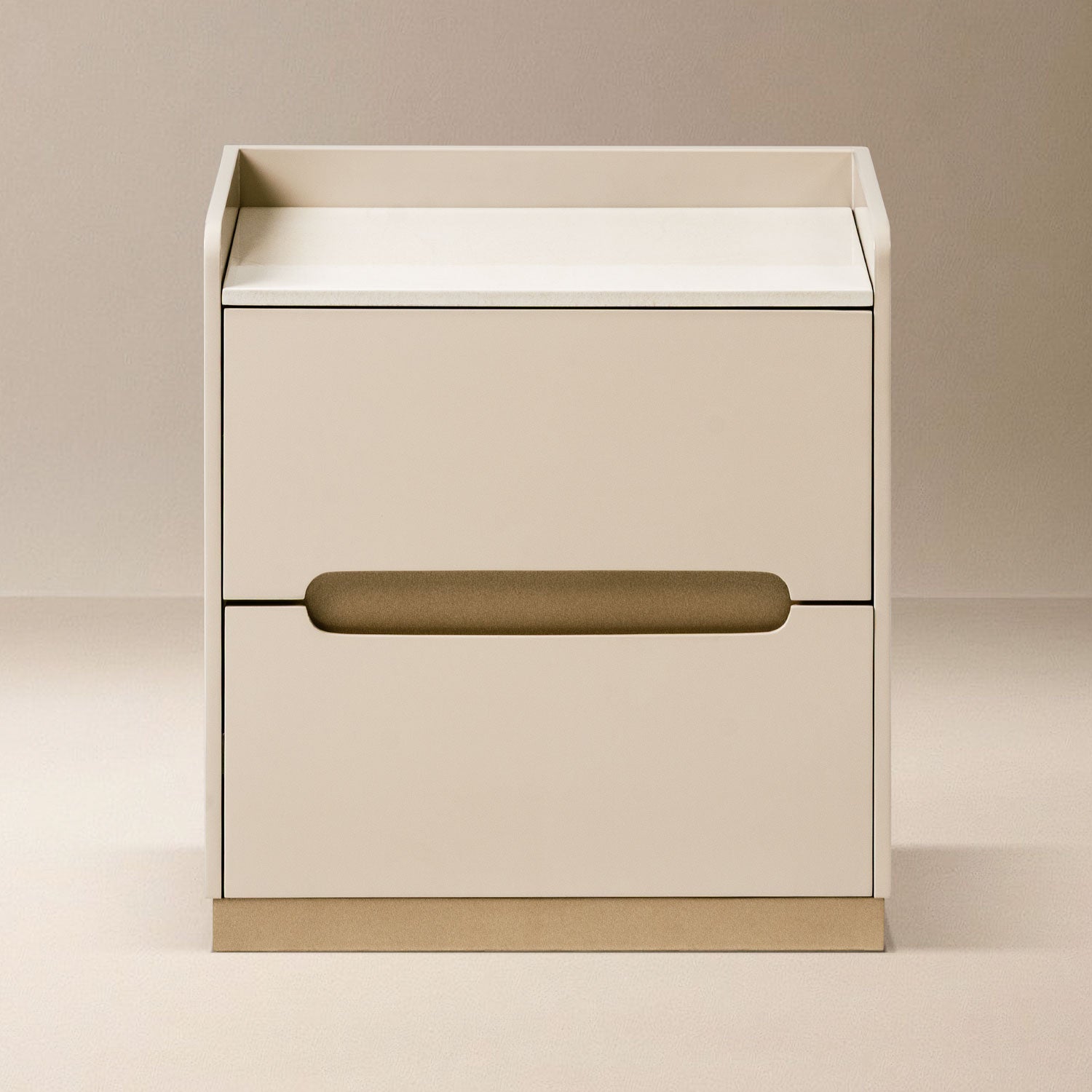 Mesa De Noche Bilbao Marmolado, Greige Champaña