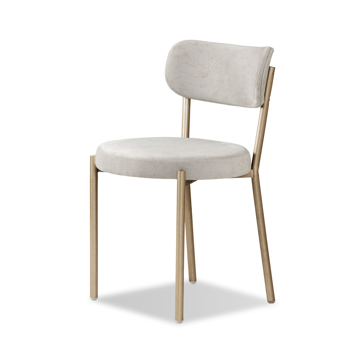 Comedor 4 Puestos Arthur Velvet Eleganza Crudo, Champaña