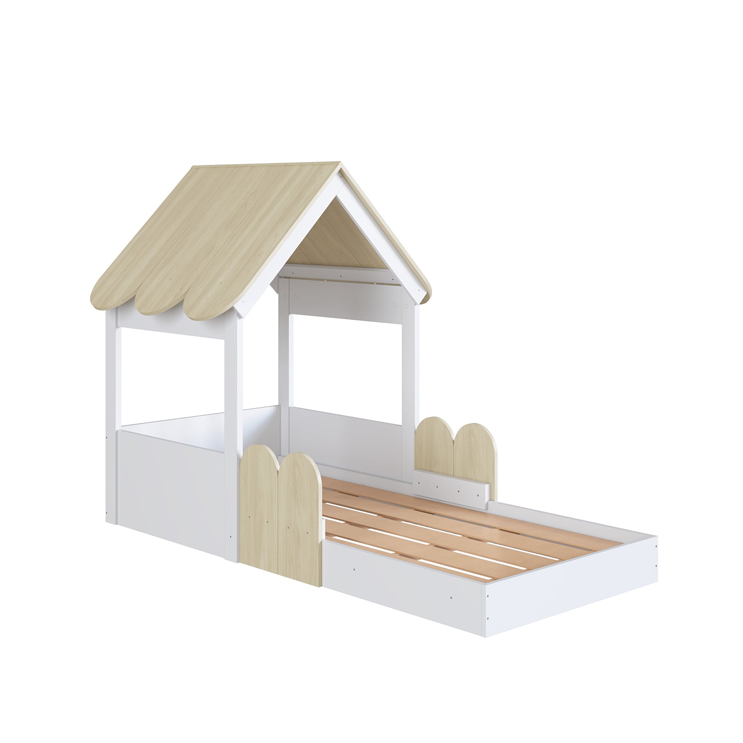 Cama Infantil 0.90 Emilly Natural, Blanco