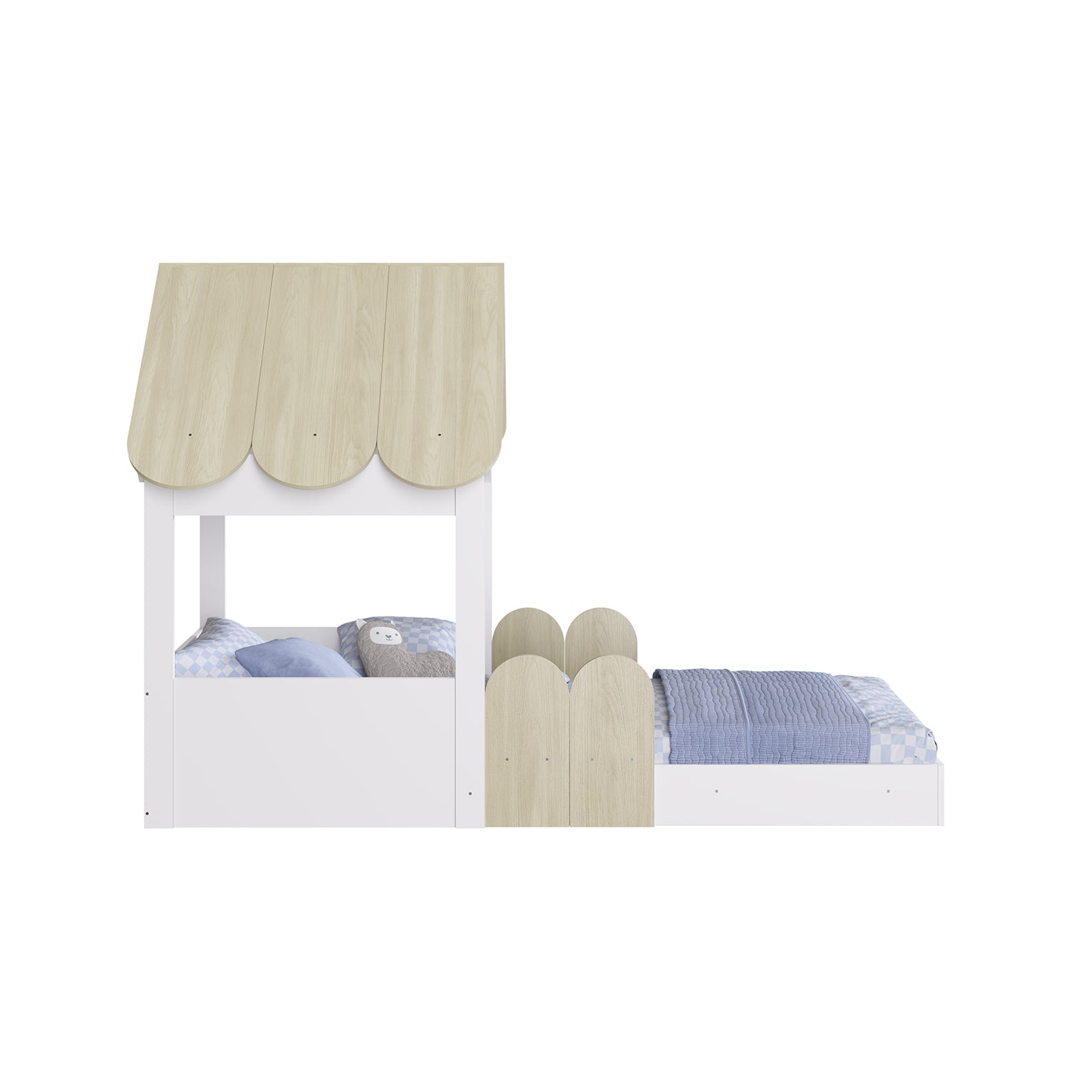 Cama Infantil 0.90 Emilly Natural, Blanco