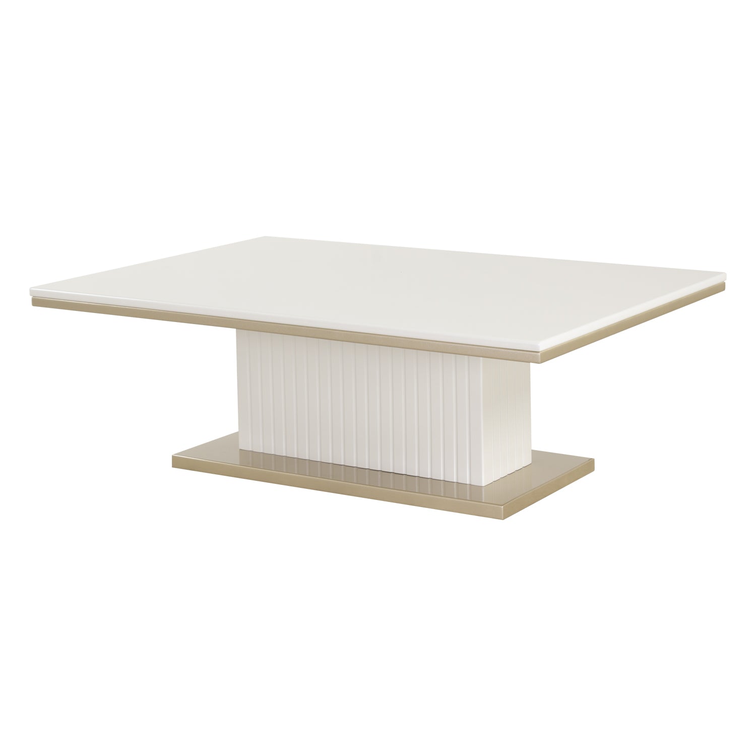 Mesa De Centro 40X120X80 Berlin Blanco Perla, Champaña