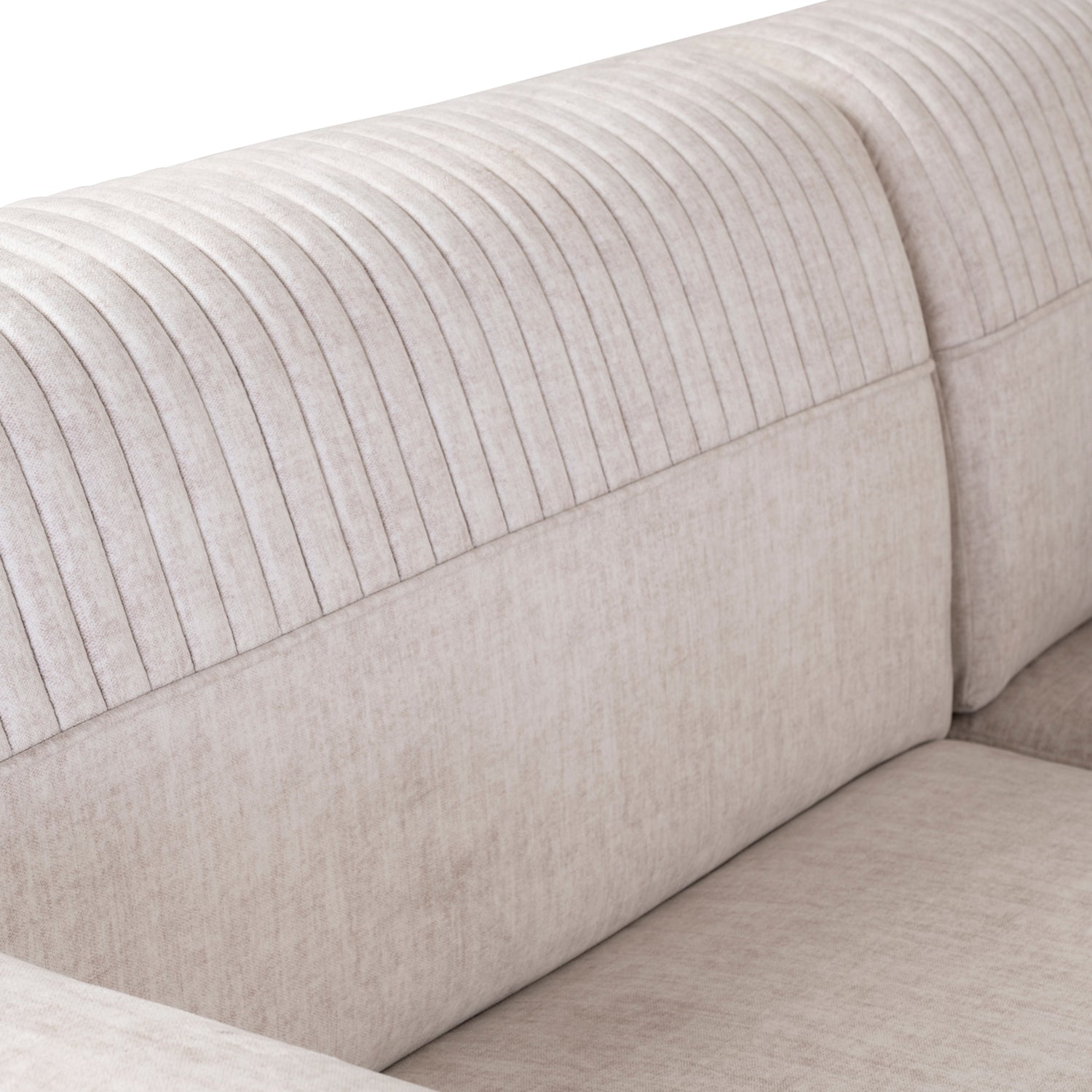 Sofá en L Dhara Velvet Atlas Marmol, Champaña 3 Piezas Brazo Desmontable