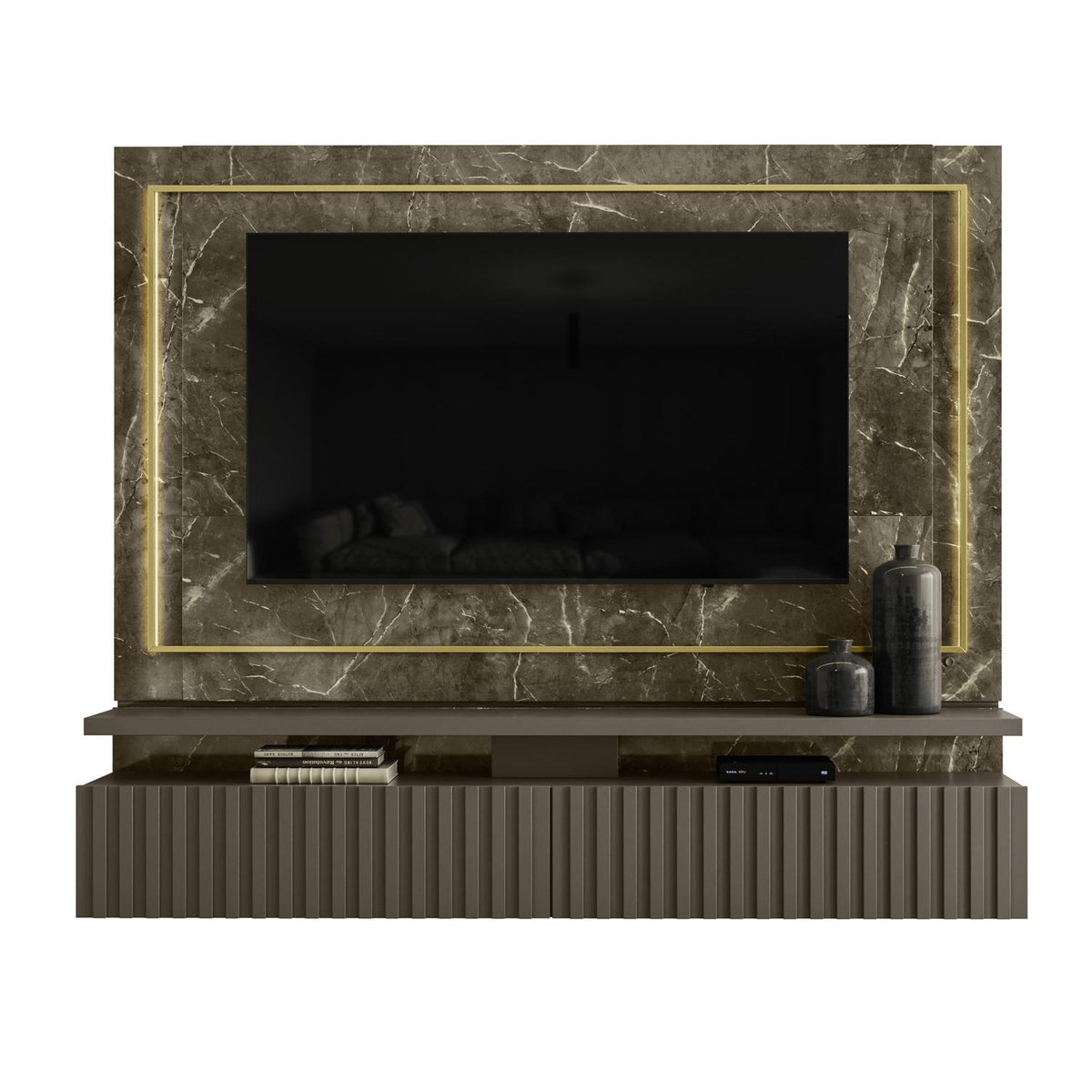 Panel de Tv Vivaldi Bronce, Marmol 216X181X42