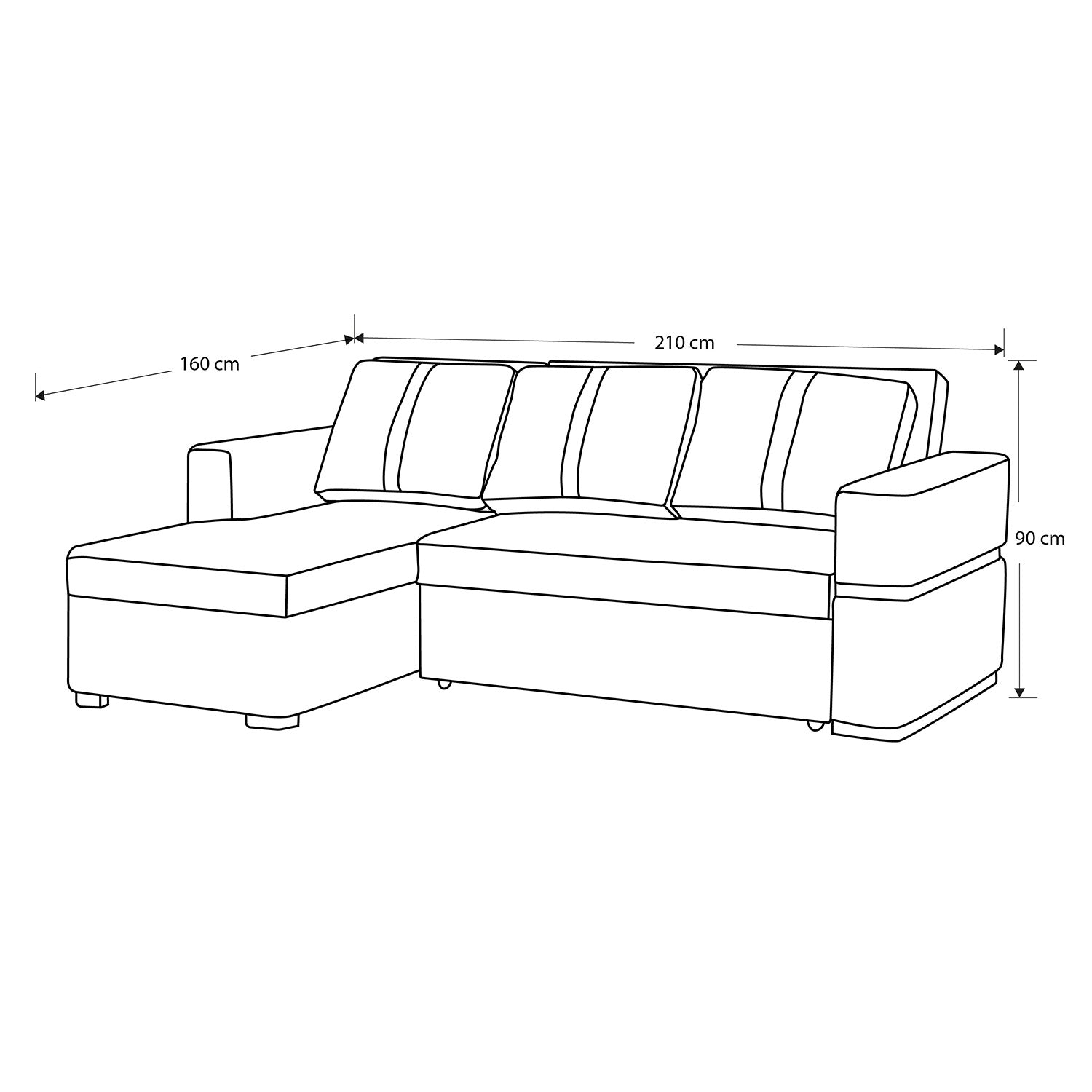 Sala Cama Dior Eurolino Blanco, Champaña Lado Izq 2M Brazo Desmontable