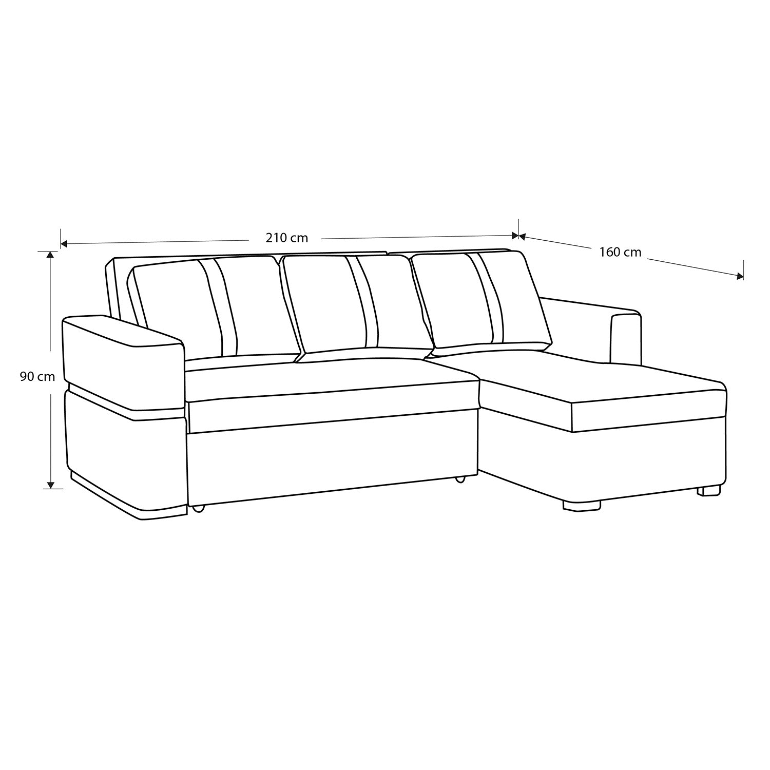 Sala Cama Dior Eurolino Blanco, Champaña Lado Der 2M Brazo Desmontable