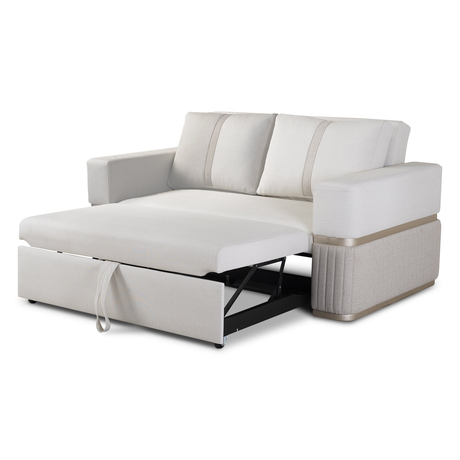 Sofá Cama Dior Eurolino Blanco, Champaña Brazo Desmontable
