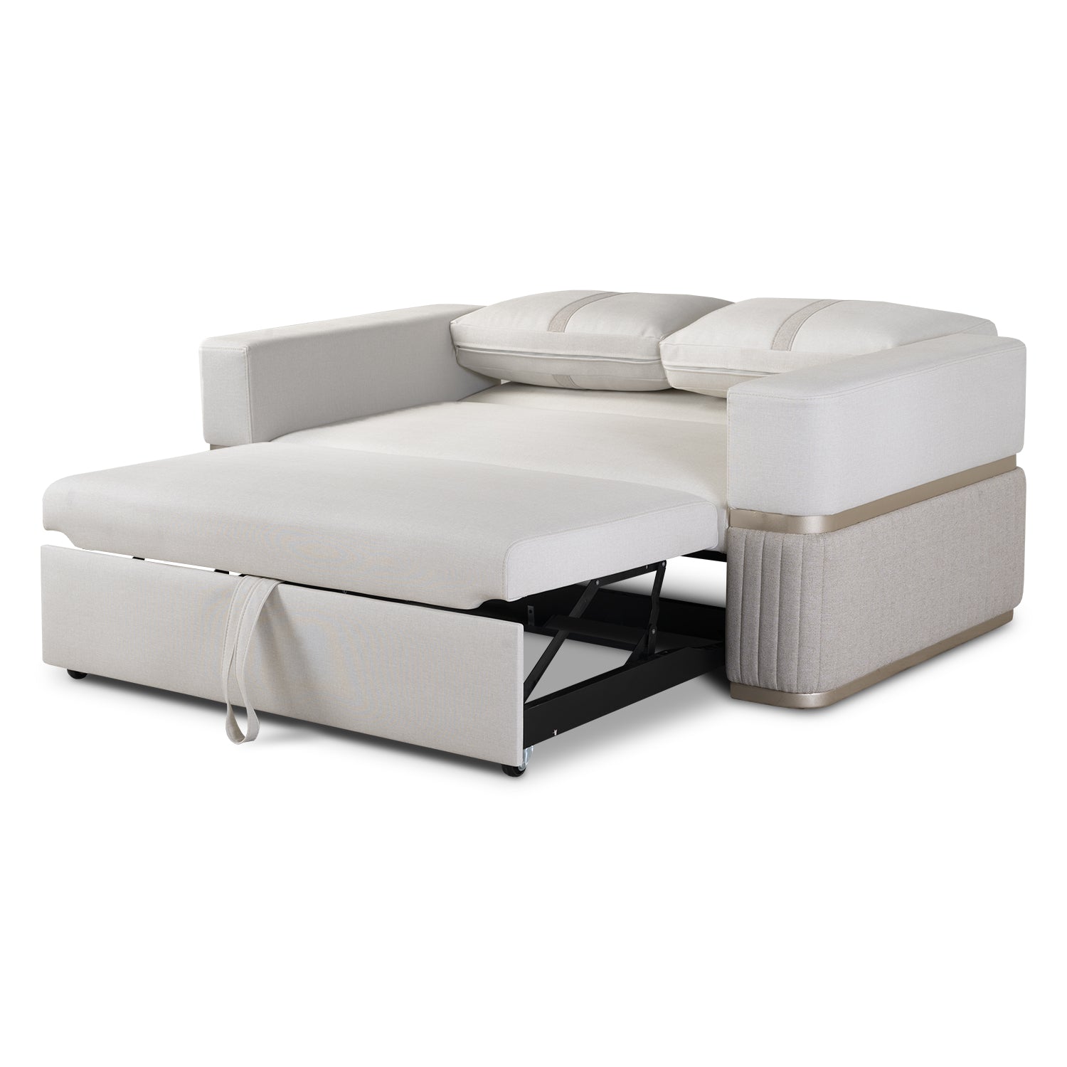 Sofá Cama Dior Eurolino Blanco, Champaña Brazo Desmontable