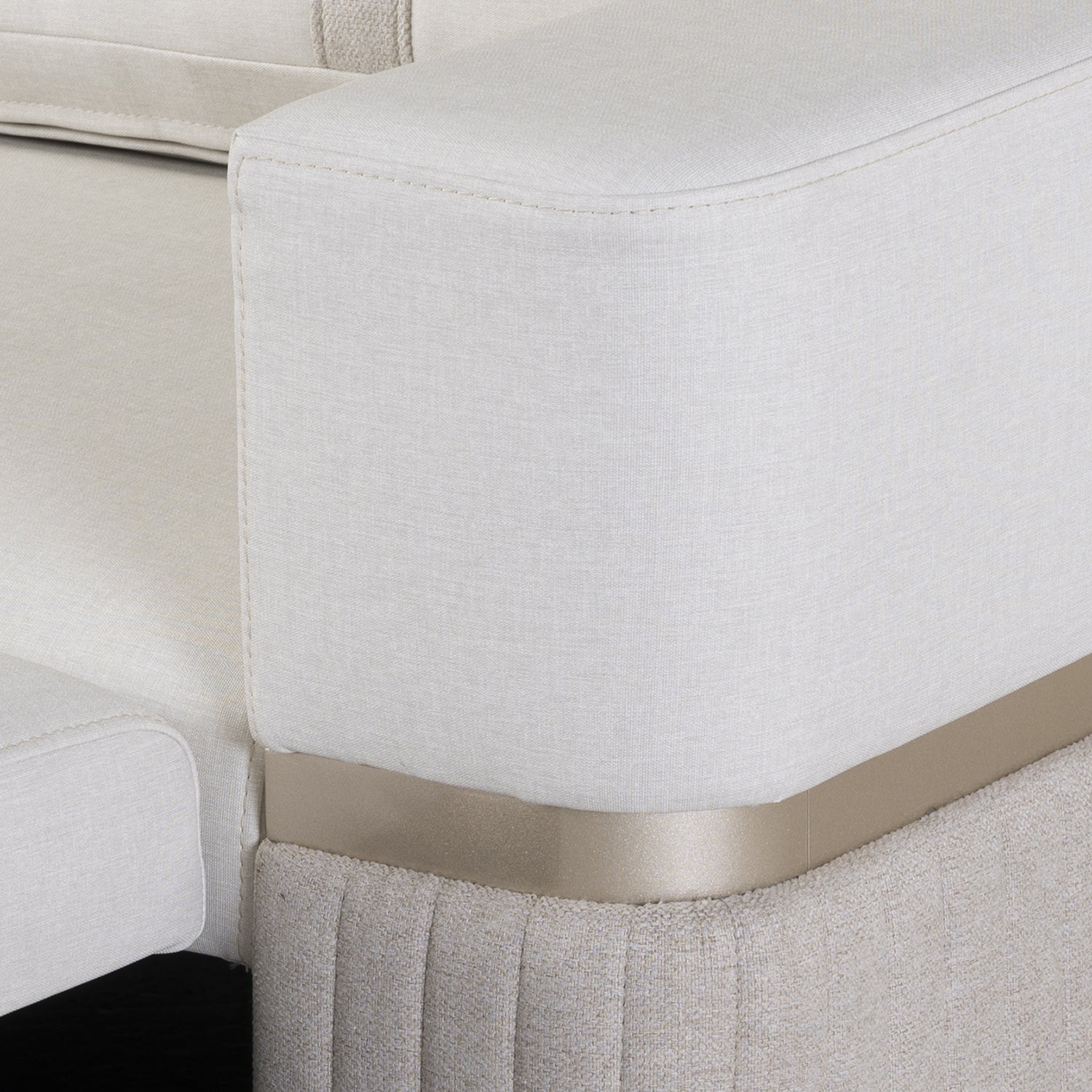 Sofá Cama Dior Eurolino Blanco, Champaña Brazo Desmontable