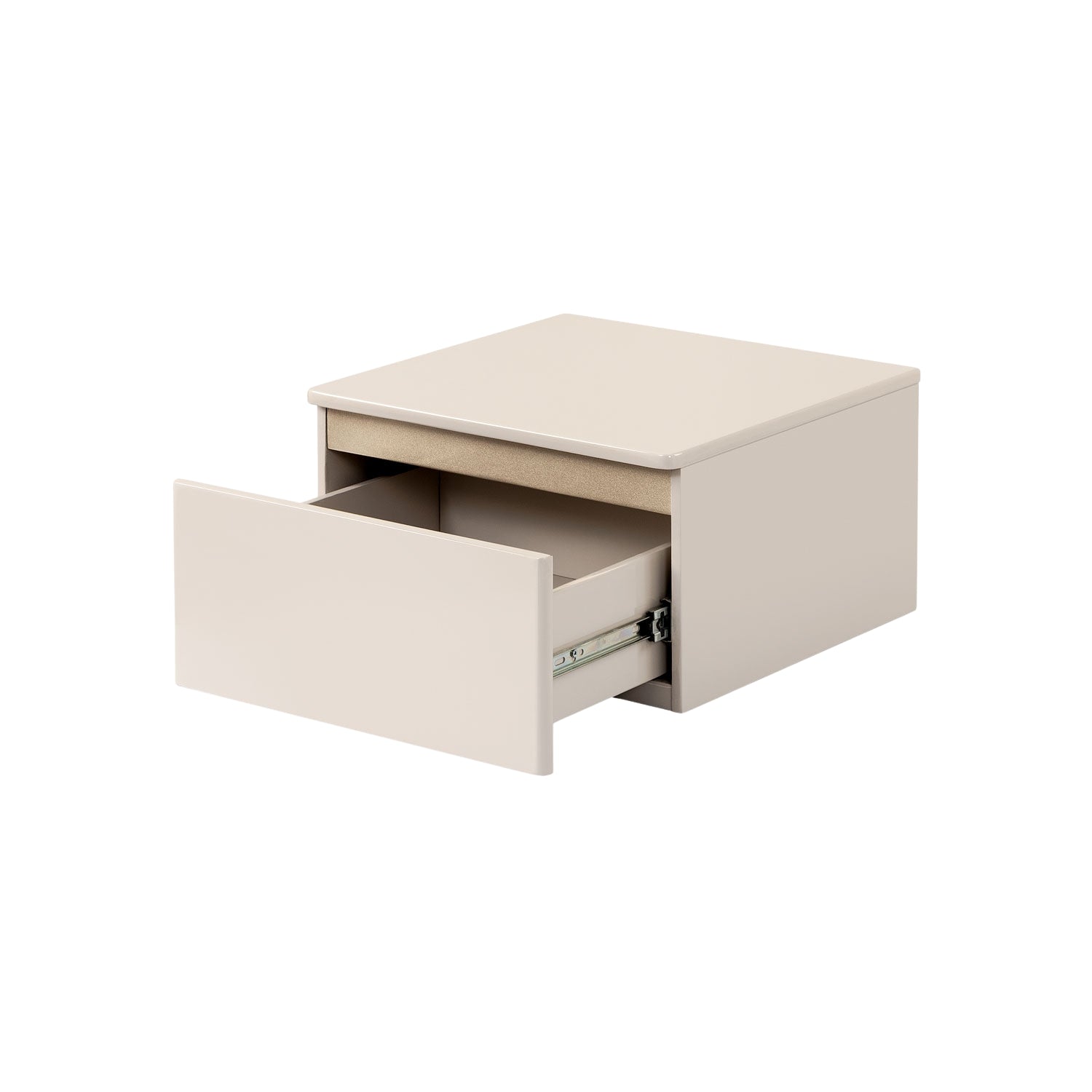 Mesa De Noche Harrison Greige, Champaña Flotante 38 Cm