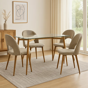 Comedor 4 Puestos Adelle Velvet Beige