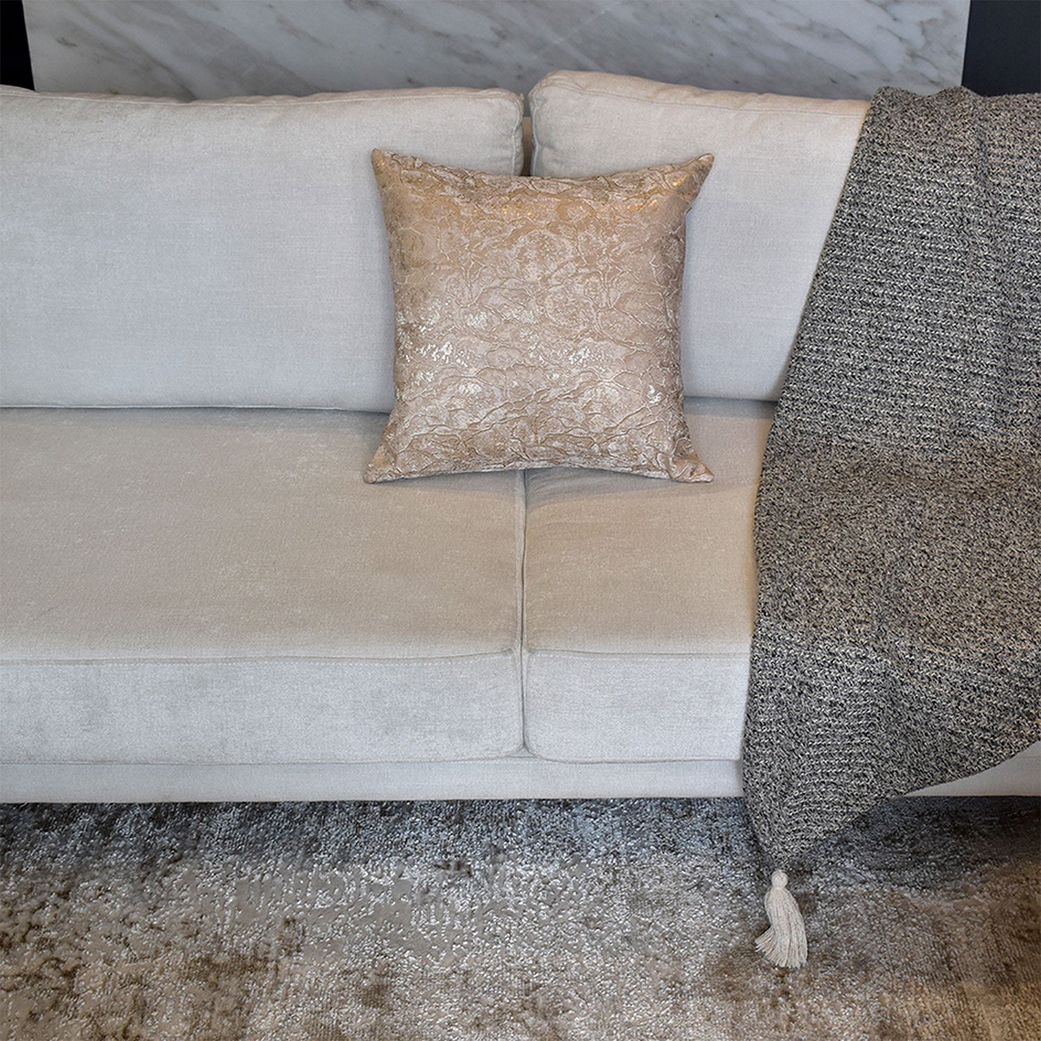 Cojín 45X45 Elegancia Abstracto Beige