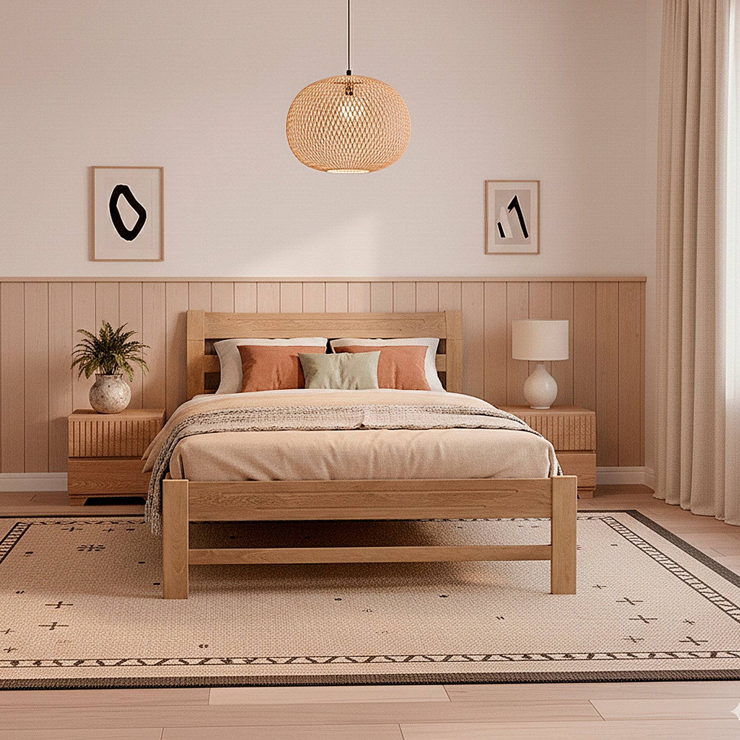 Cama Doble Niko Natural