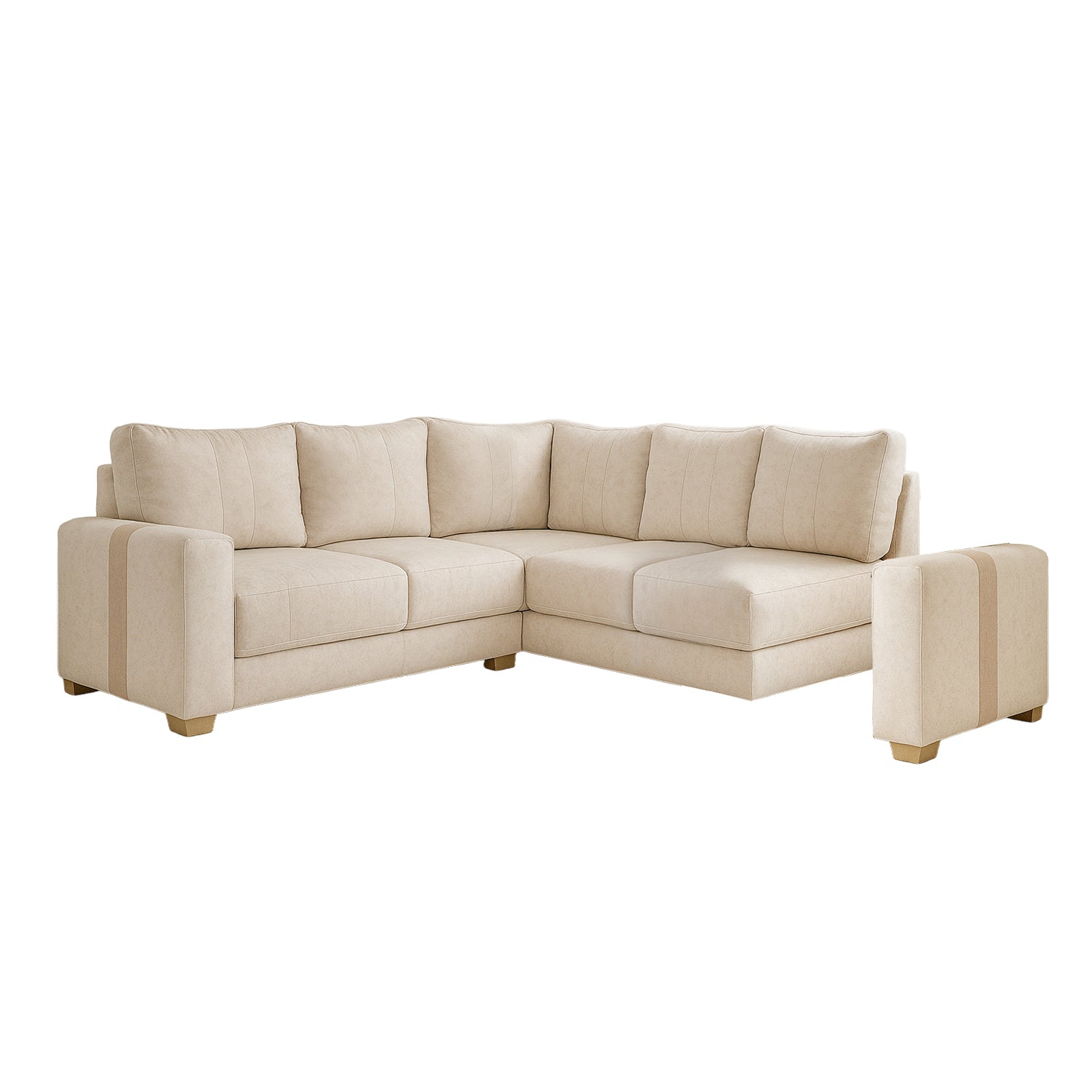 Sala Rinconera Mark Lino Idilio Beige, Taupe y Champaña Brazo Desmontable