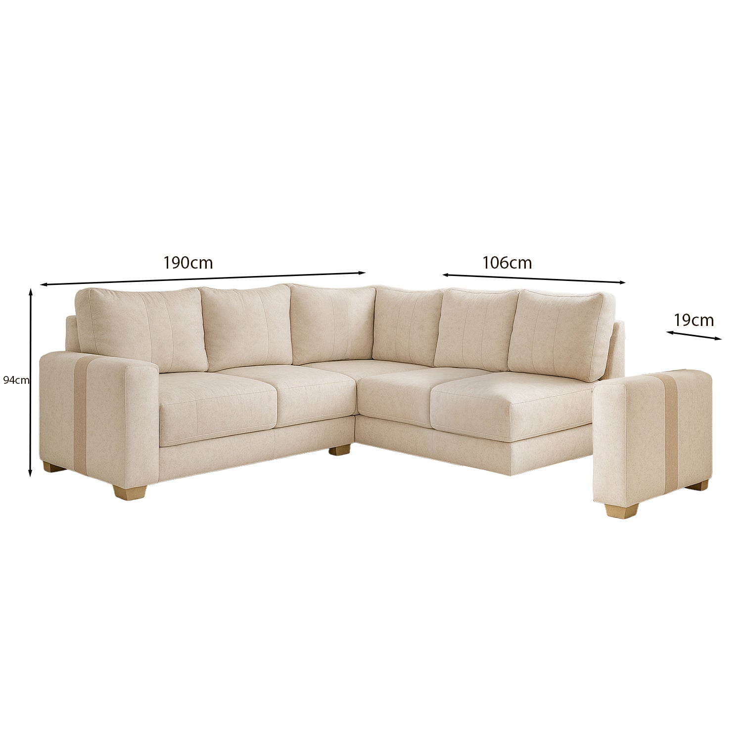 Sala Rinconera Mark Lino Idilio Beige, Taupe y Champaña Brazo Desmontable