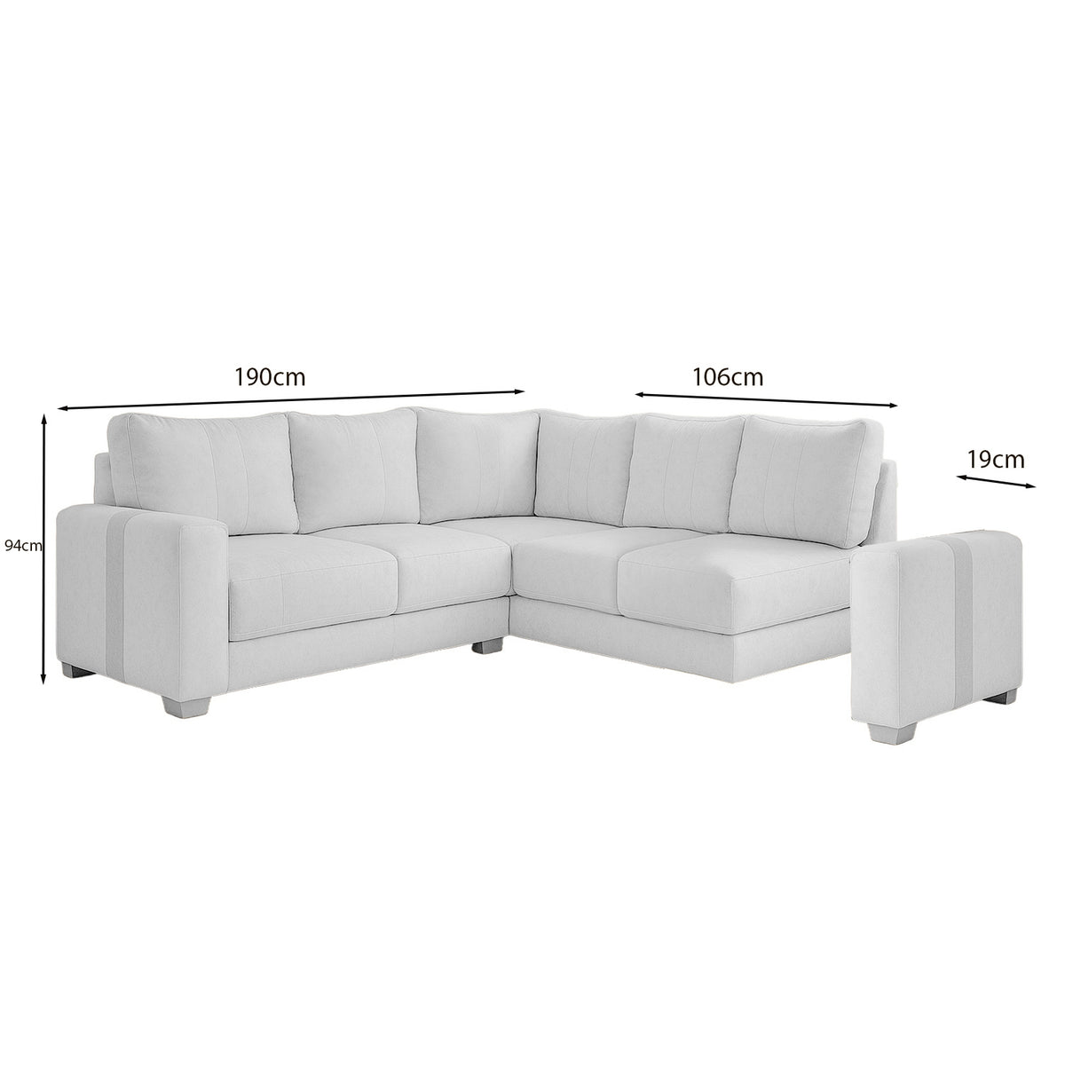 Sala Rinconera Mark Eurocuero Gaira Plata, Gris y Champaña Brazo Desmontable