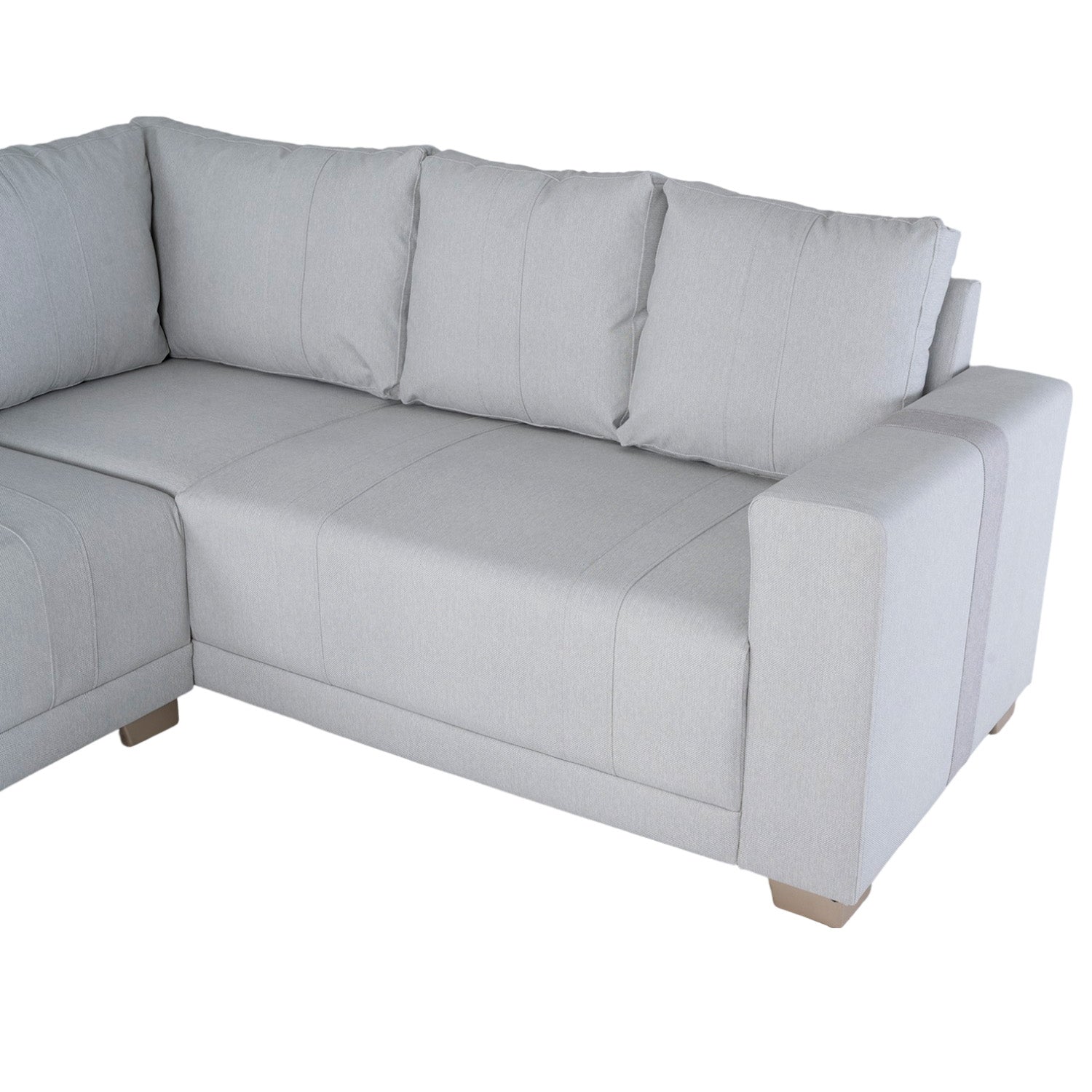 Sala Rinconera Mark Eurocuero Gaira Plata, Gris y Champaña Brazo Desmontable