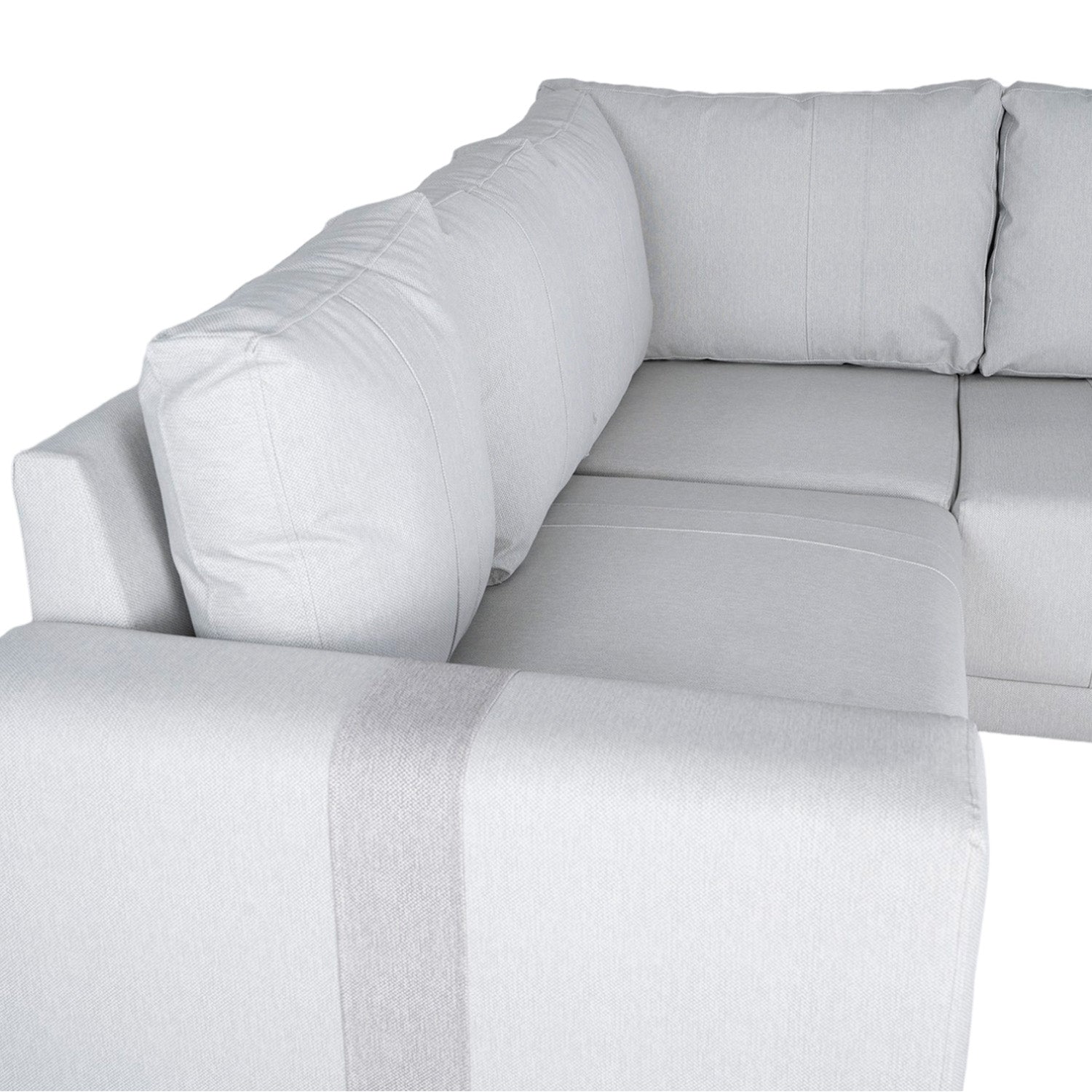 Sala Rinconera Mark Eurocuero Gaira Plata, Gris y Champaña Brazo Desmontable