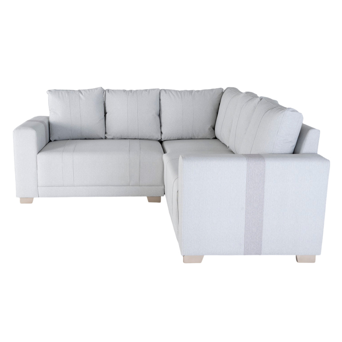 Sala Rinconera Mark Eurocuero Gaira Plata, Gris y Champaña Brazo Desmontable