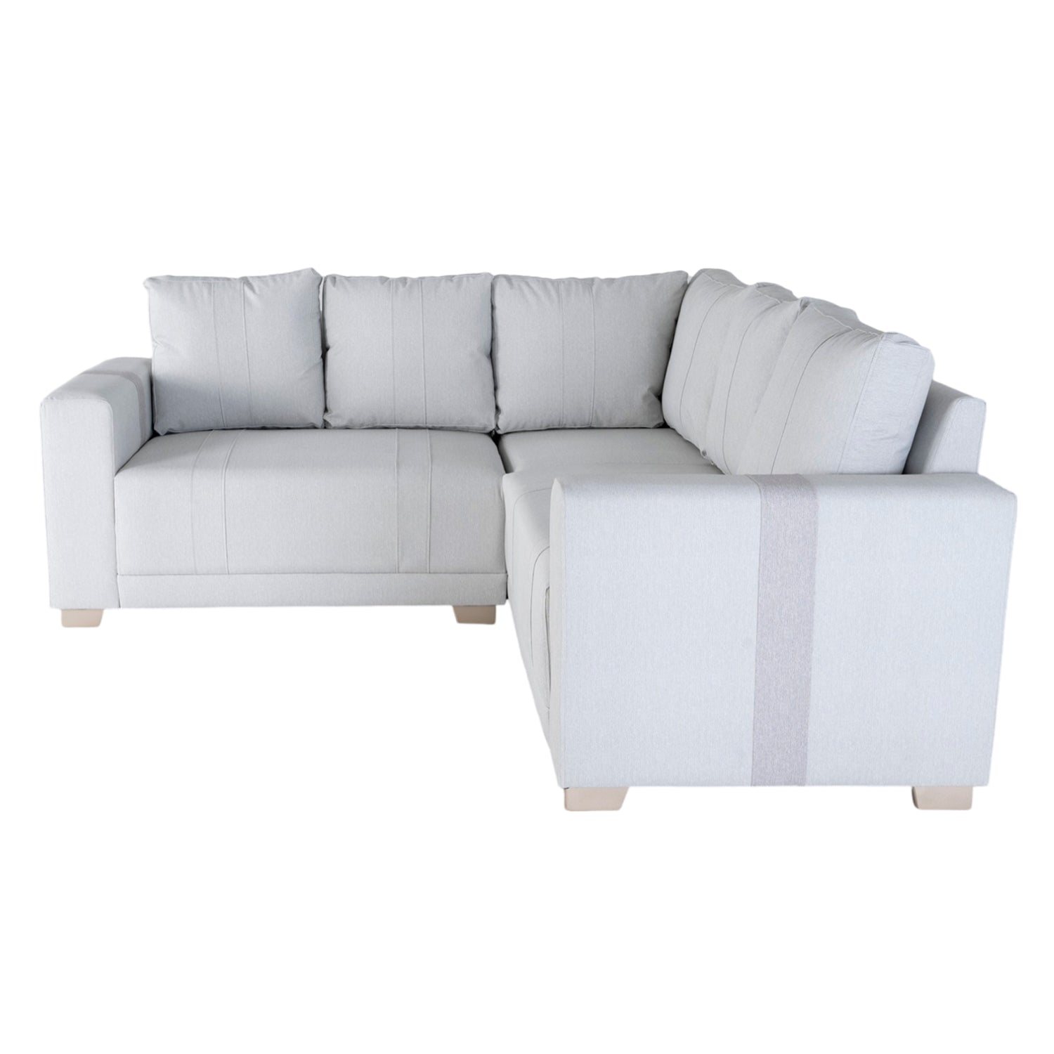 Sala Rinconera Mark Eurocuero Gaira Plata, Gris y Champaña Brazo Desmontable