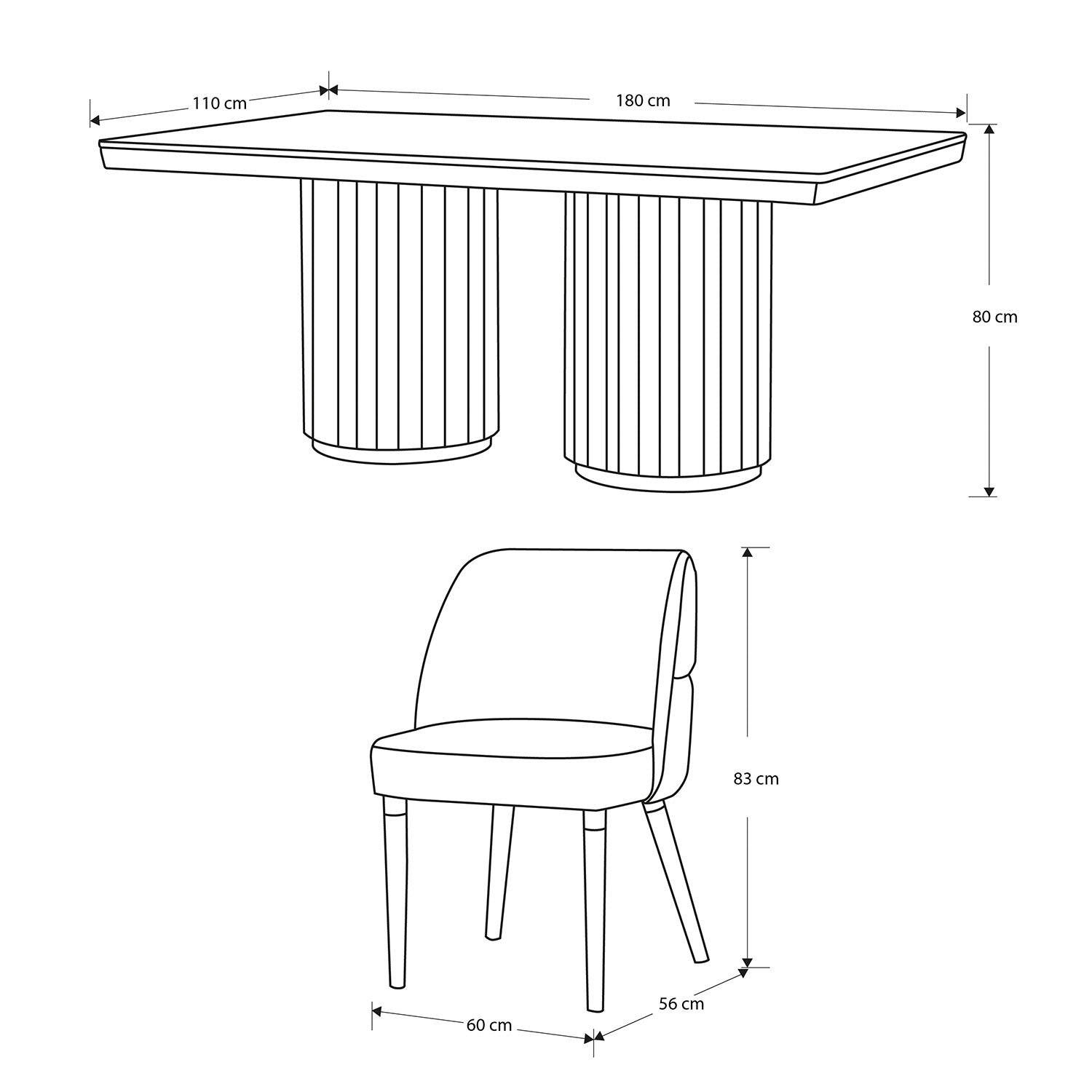 Comedor 6 Puestos Nicole Velvet Impetu Beige, Natural