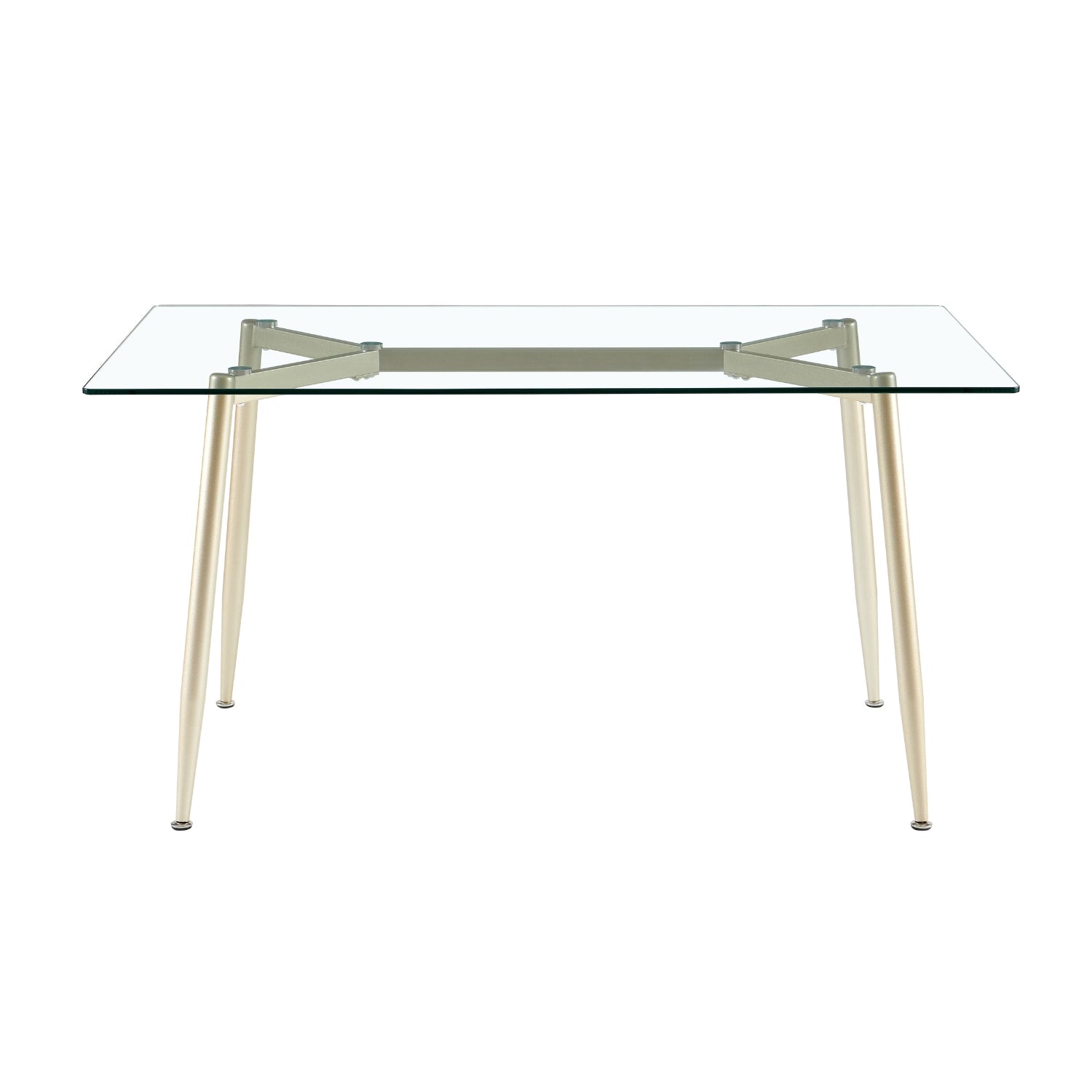 Comedor 4 Puestos Adelle Velvet Beige, Champaña