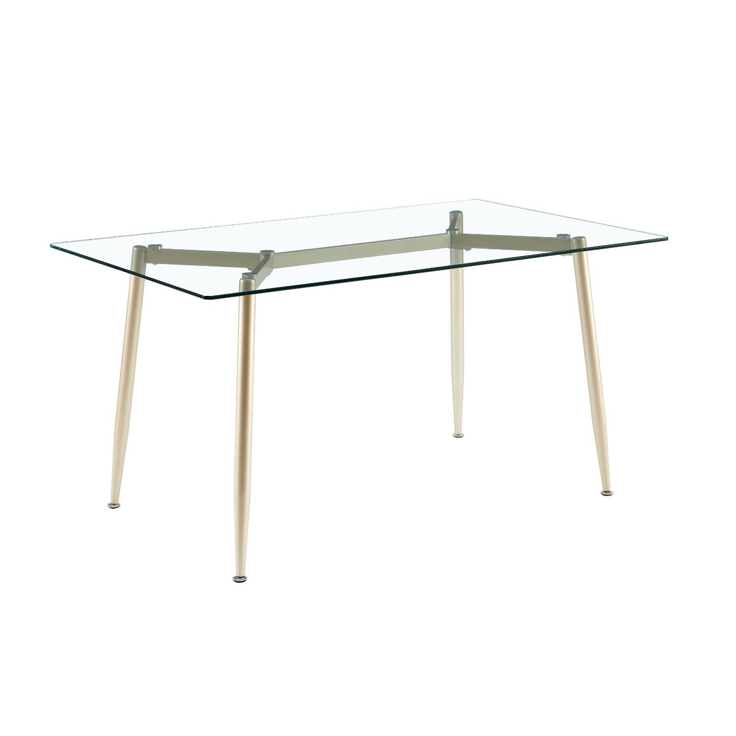 Comedor 6 Puestos Adelle Velvet Beige, Champaña