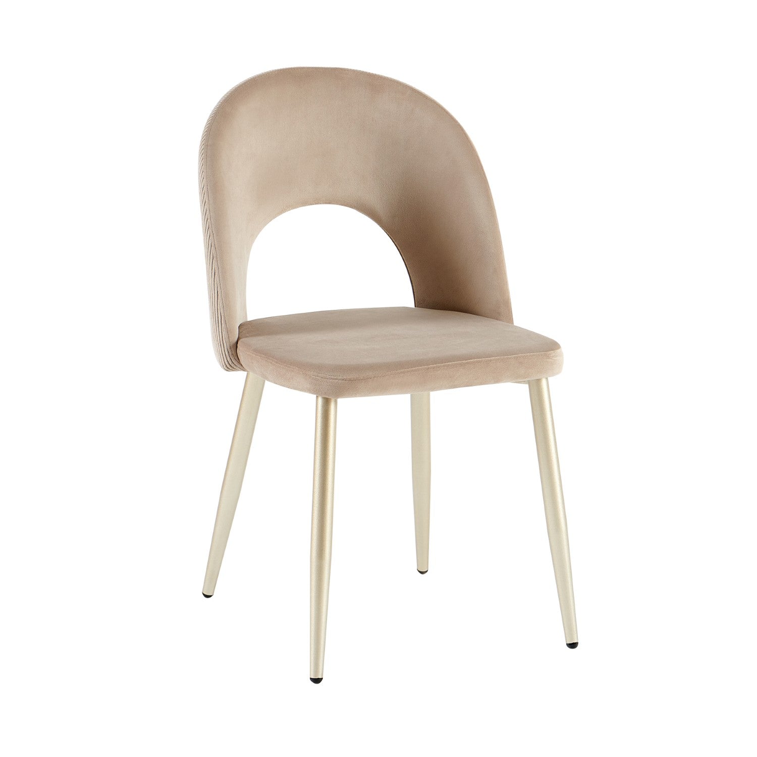 Comedor 4 Puestos Adelle Velvet Beige, Champaña