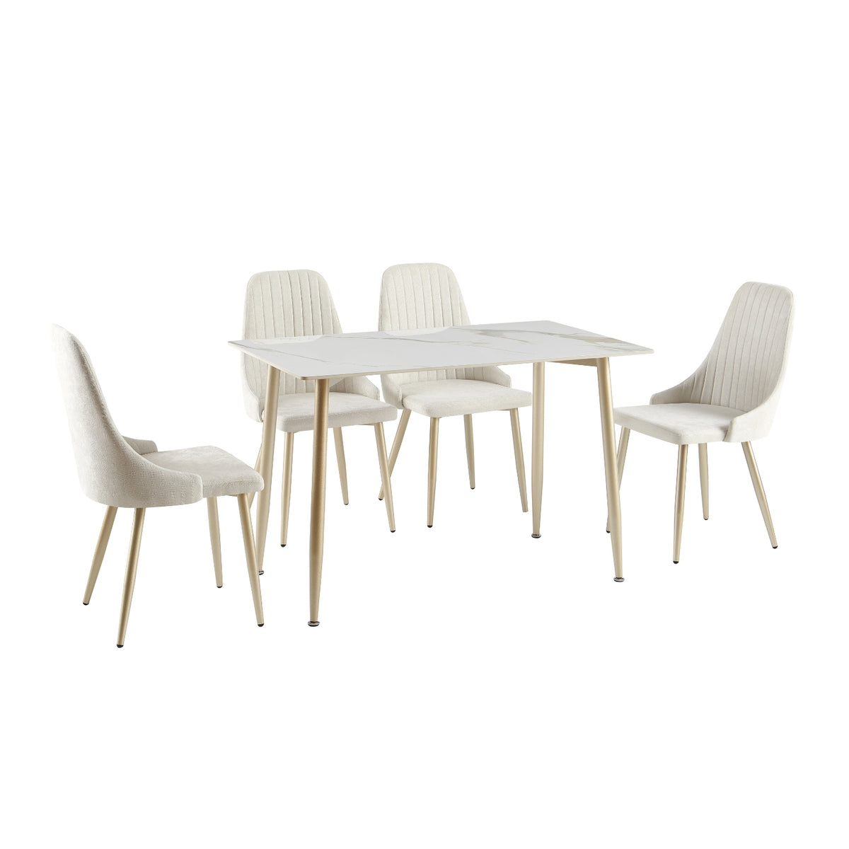 Comedor 4 Puestos Ziu Beige, Champaña